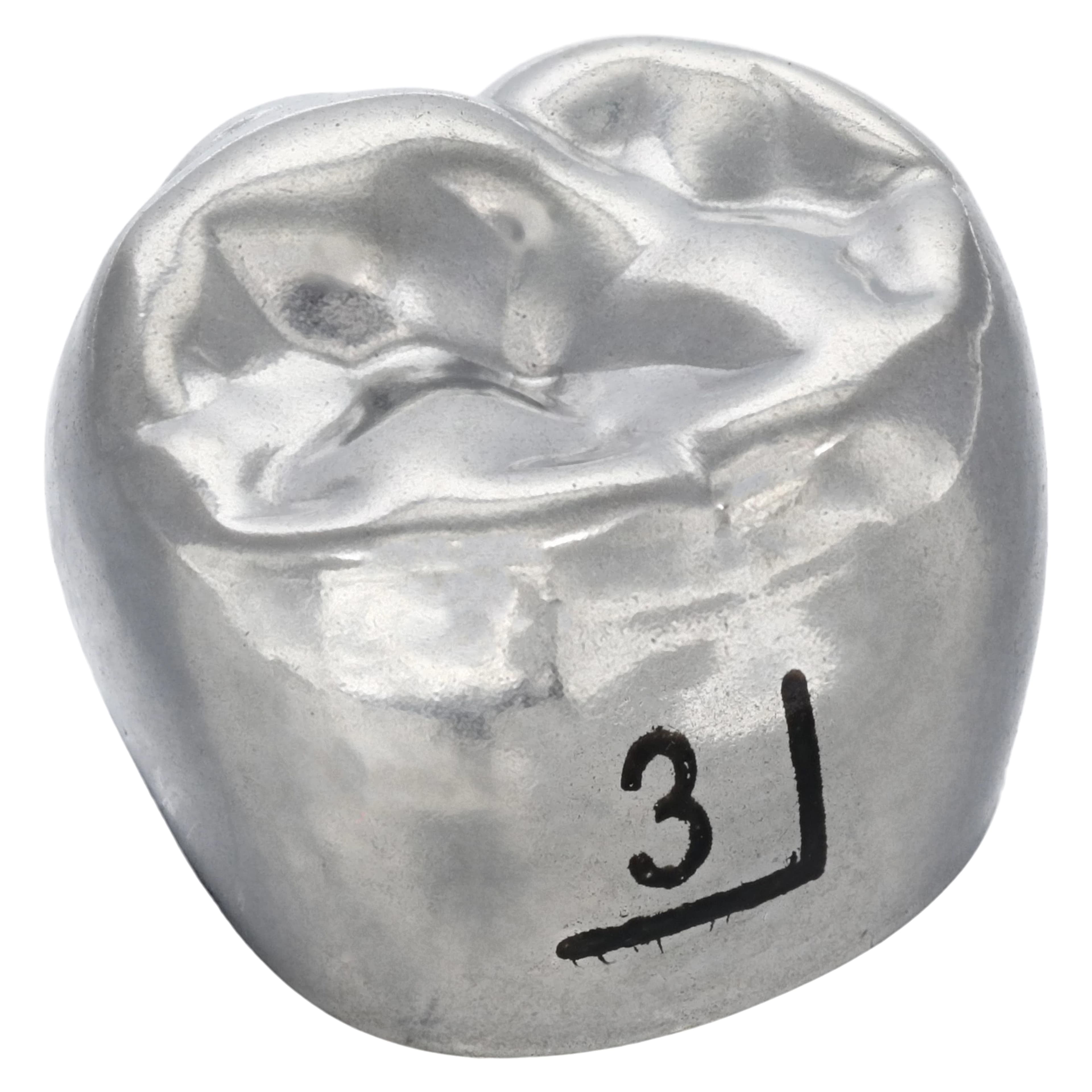 3M ESPE Stainless Steel Permanent Molar Crown, 6UR3, Upper Right First Permanent Molar, Size 3, 5/Box thumbnail 3