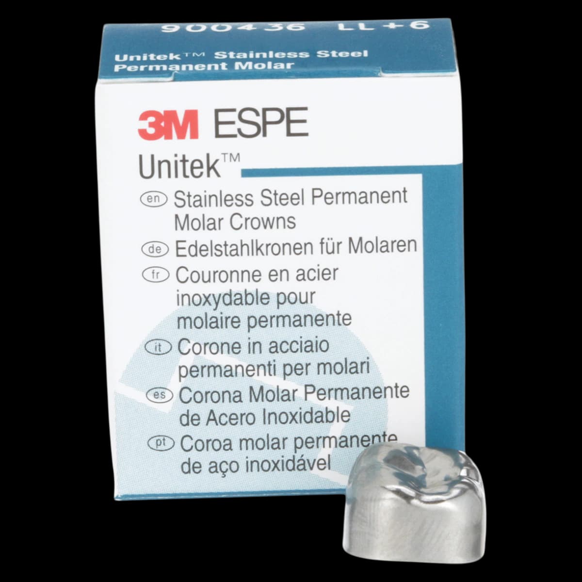 3M Unitek Permanent Stainless Steel Crowns, Lower Left Second Permanent Molar, Size 6 (LL6), 5/Box, 900436 thumbnail 2
