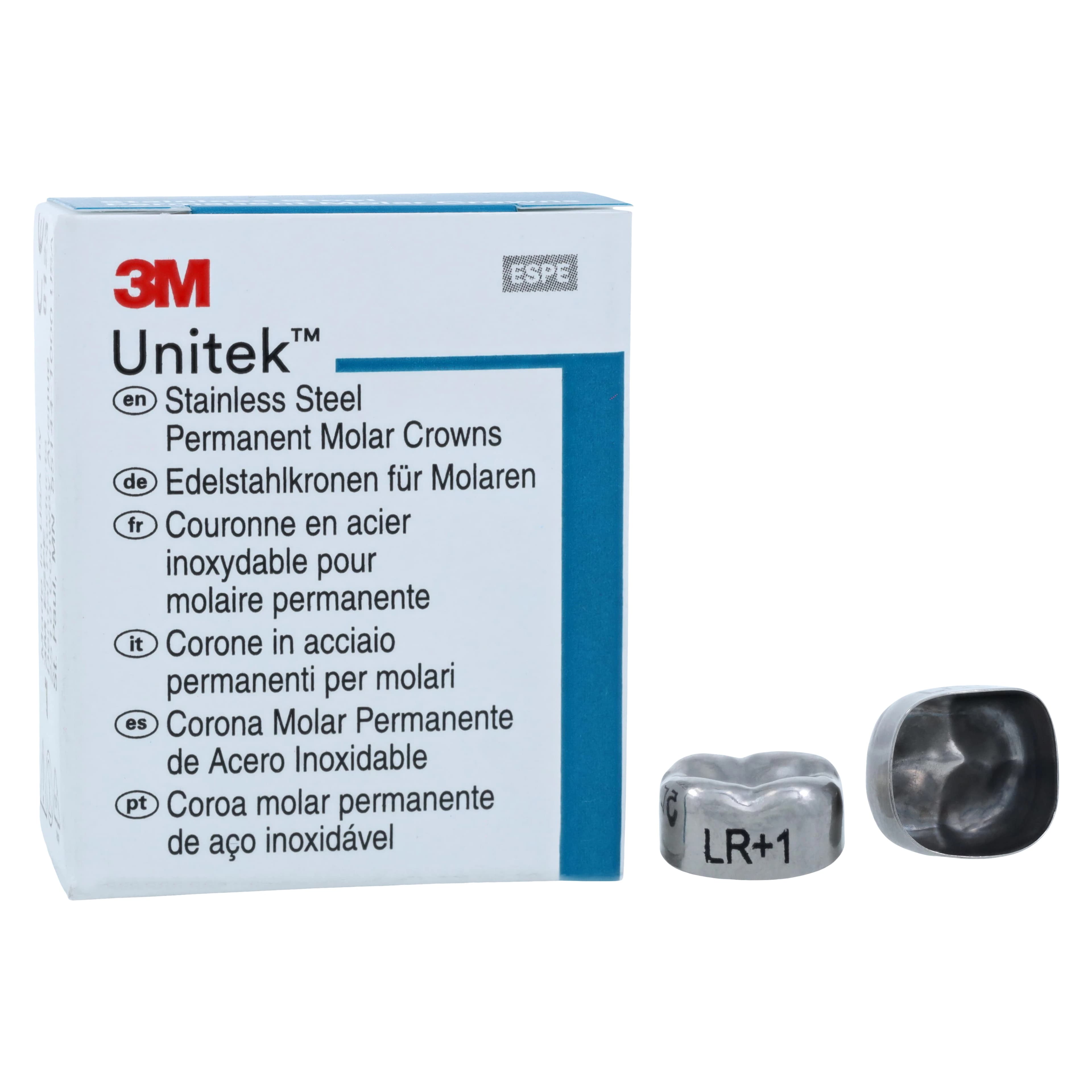 3M Unitek Stainless Steel Permanent Molar Crown, Lower Right Second Permanent Molar, Size 1, 5/Box, 900441 thumbnail 2