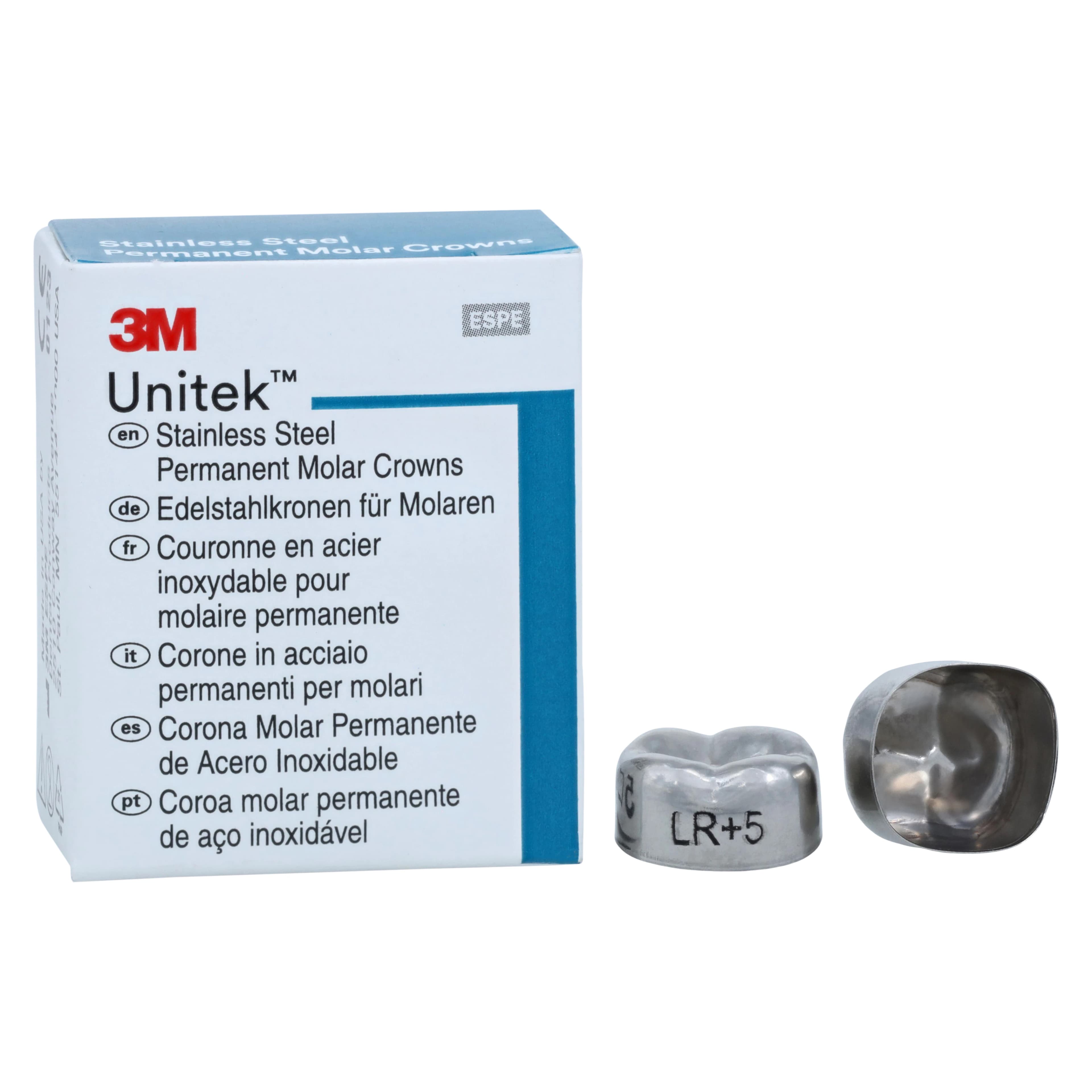 3M Unitek Permanent Stainless Steel Crowns, Lower Right Second Permanent Molar, Size 5, 5/Box, 900445 thumbnail 2