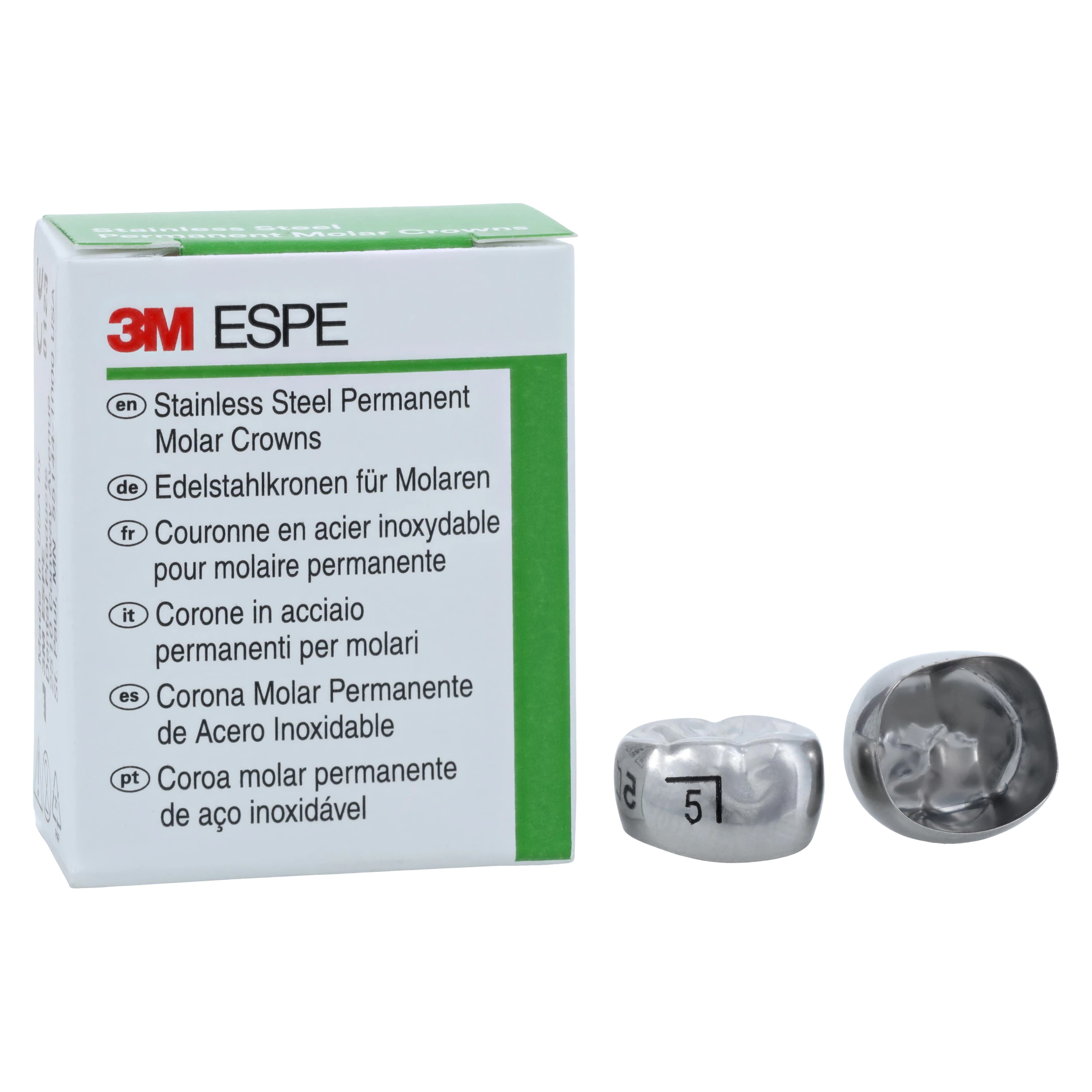 3M ESPE Stainless Steel Permanent Molar Crown, Size 6LR5, Lower Right First Permanent Molar, 5/Box, 6-LR-5 thumbnail 2