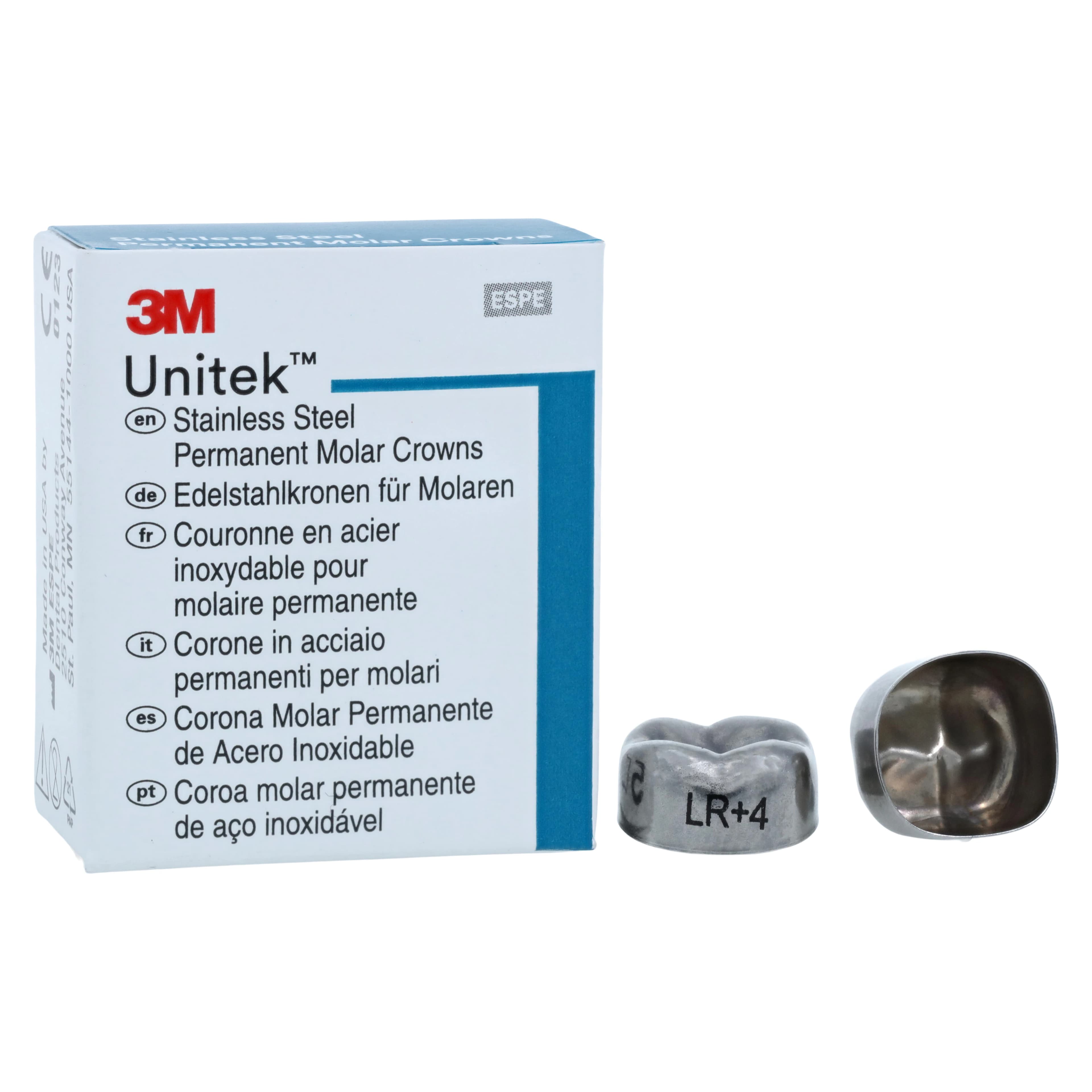 3M Unitek Stainless Steel Permanent Molar Crown, Lower Right Second Molar, Size 4LR, Refill, 5/Box, 900444 thumbnail 2