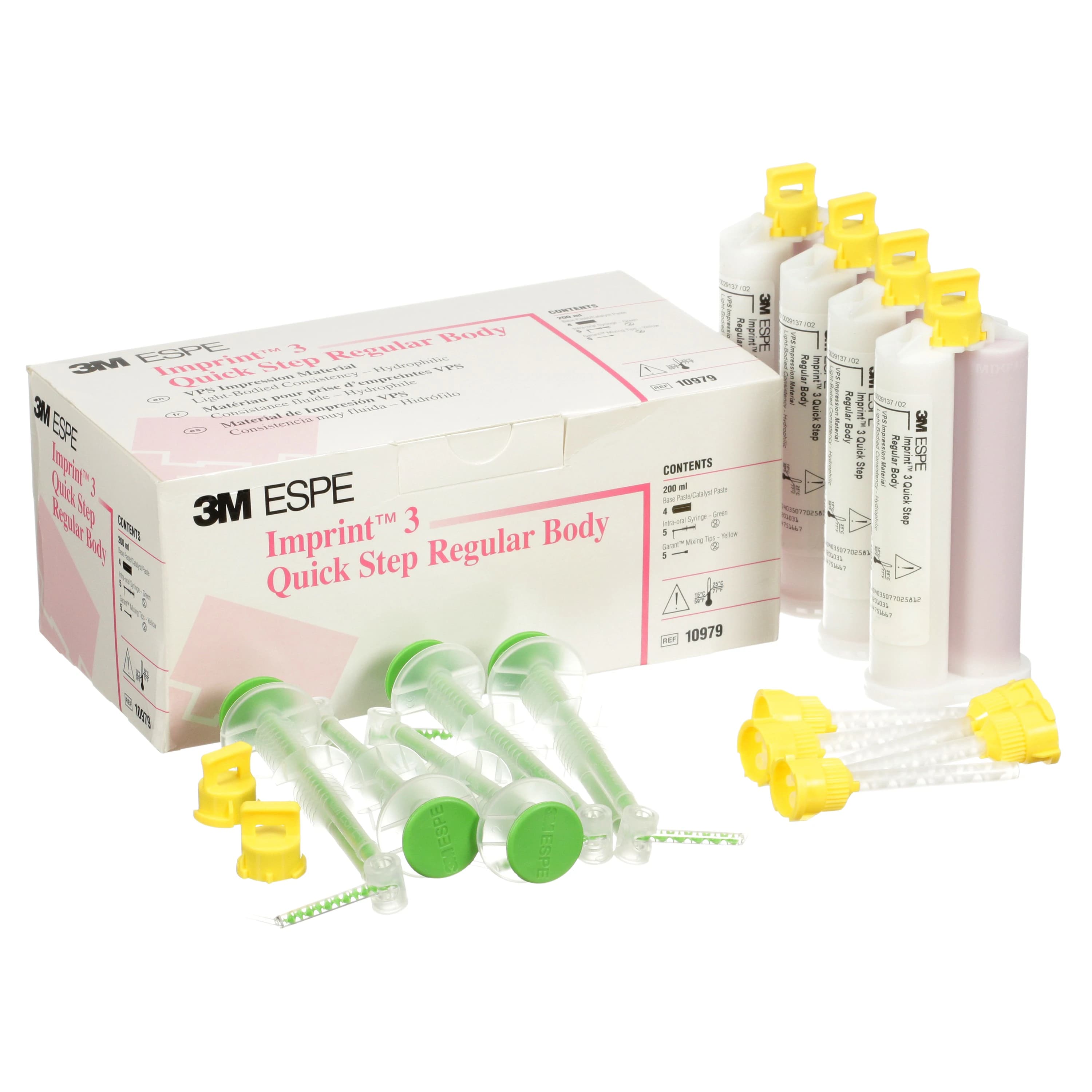 3M Imprint 3 Quick Step Light Body VPS Impression Material Refill, 50 ml Cartridges, Pink, 4/Pk, 10978 - Imprint 3 Quick Step Light Body VPS Impression Material Refill 4Bx - Image 1