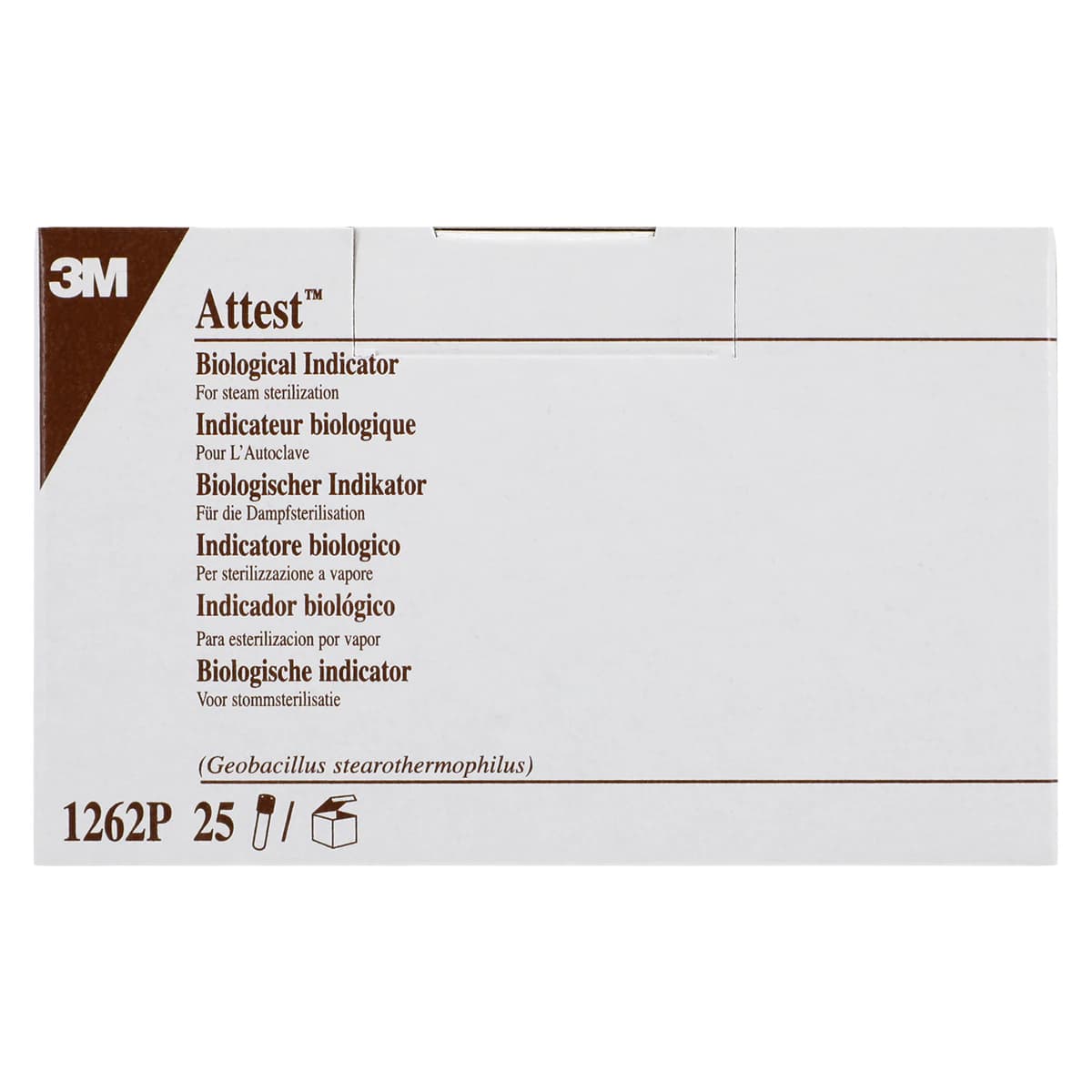 3M Attest Biological Indicator 1262P, Steam Sterilization, 48-Hour Readout, Brown Cap, 25/Box thumbnail 5
