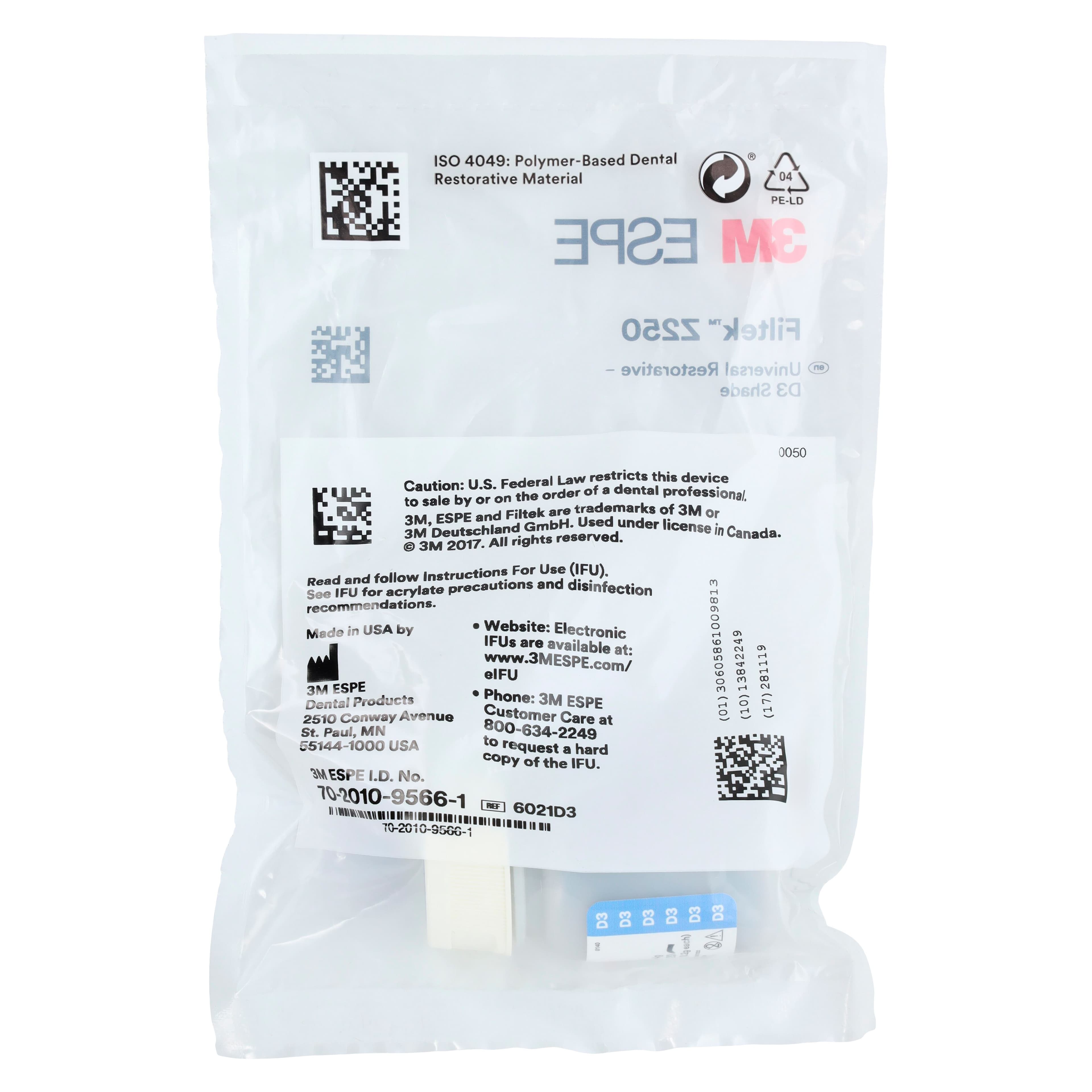 3M Filtek Z250 Universal Restorative Capsules, Shade D3, 0.2 g, 20/Pk, 6021D3 thumbnail 3
