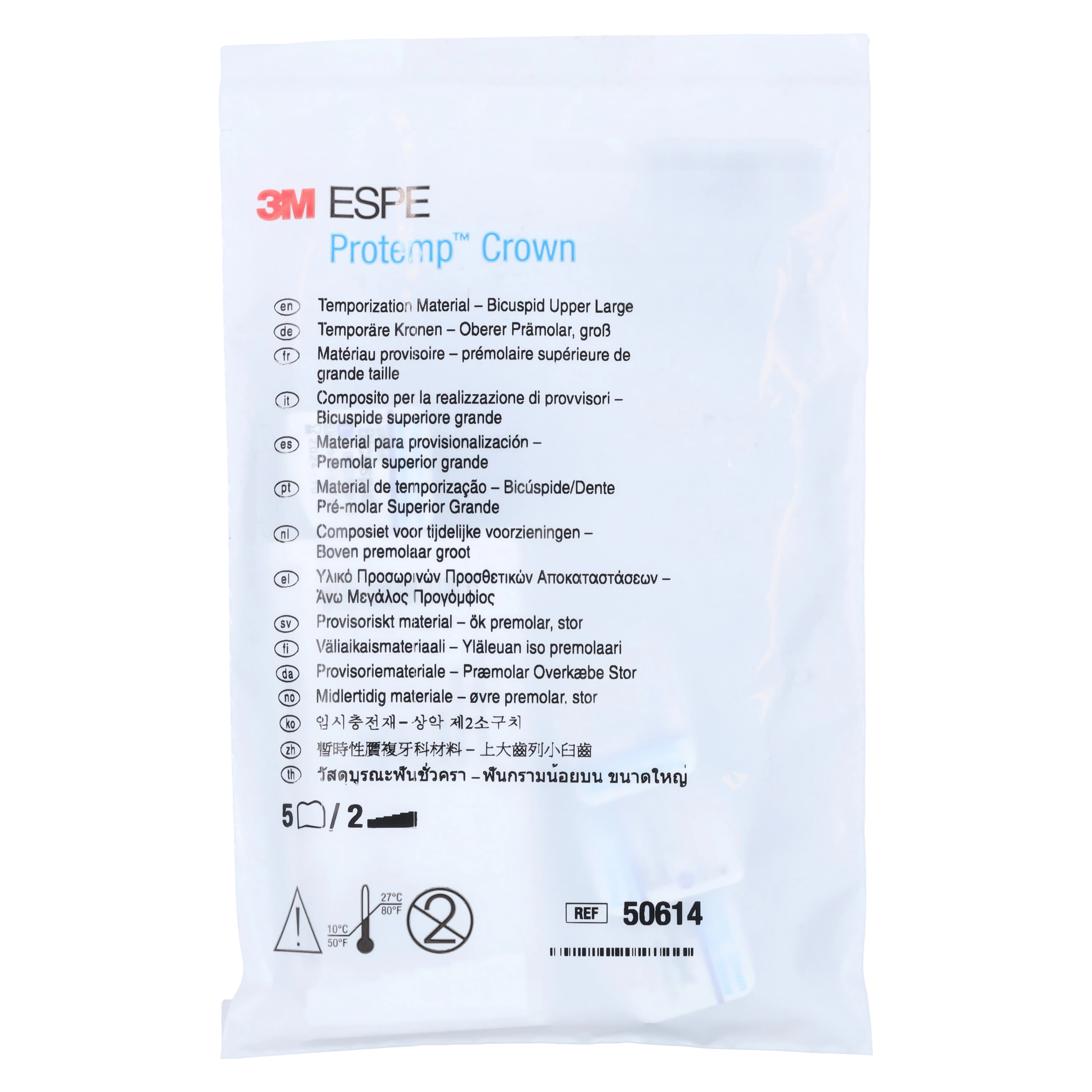 Protemp Crown Temporization Material, Adult Refill, Upper Large Bicuspid, Universal Shade, 5/Pk, 50614 thumbnail 3