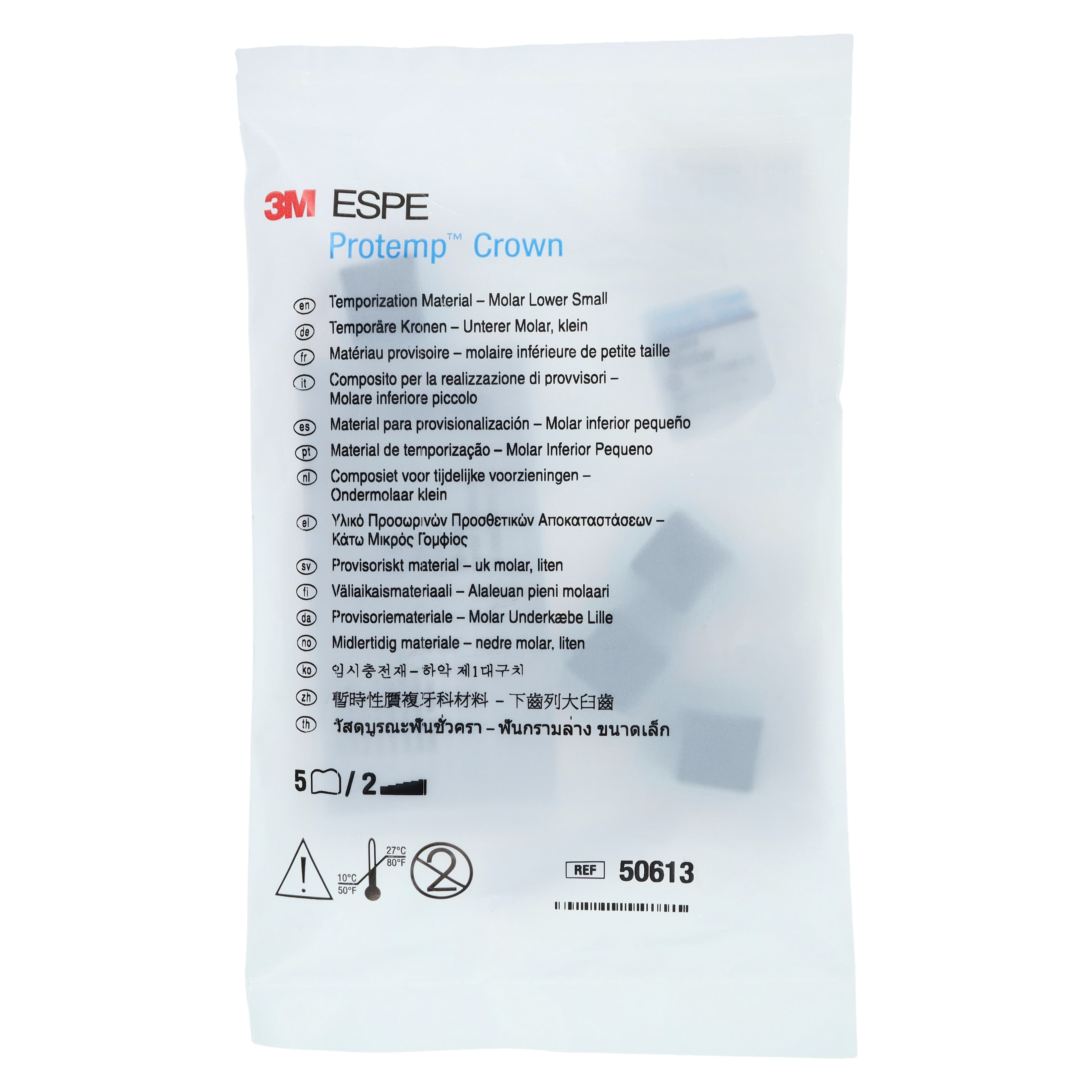 Protemp Crown Temporization Material, Adult Refill, Lower Small Molar, Universal Shade, 5/Pk, 50613 thumbnail 3