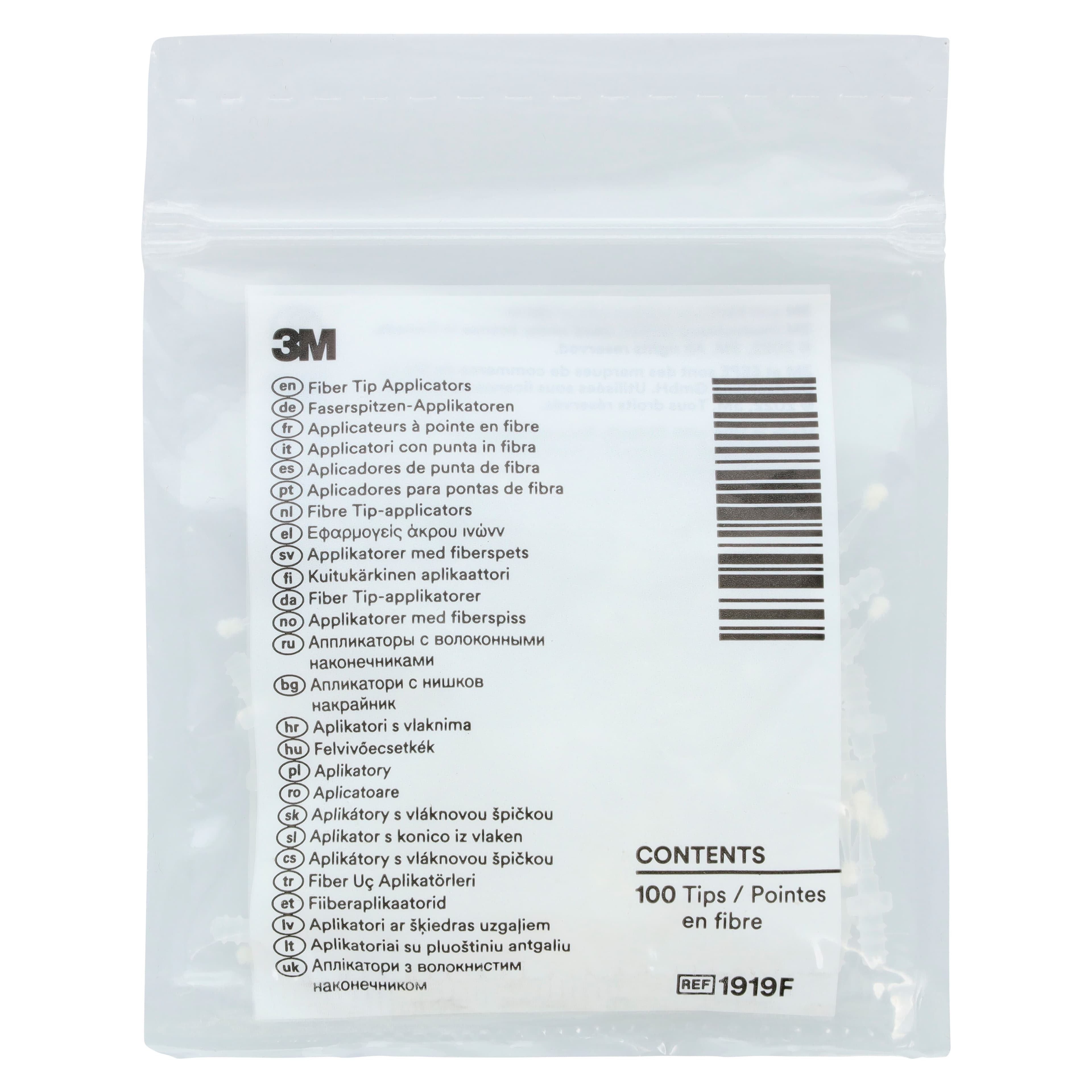 3M Fiber Tip Applicators, Regular White, Single-Use, Refill, 100/Pk, 1919F thumbnail 2