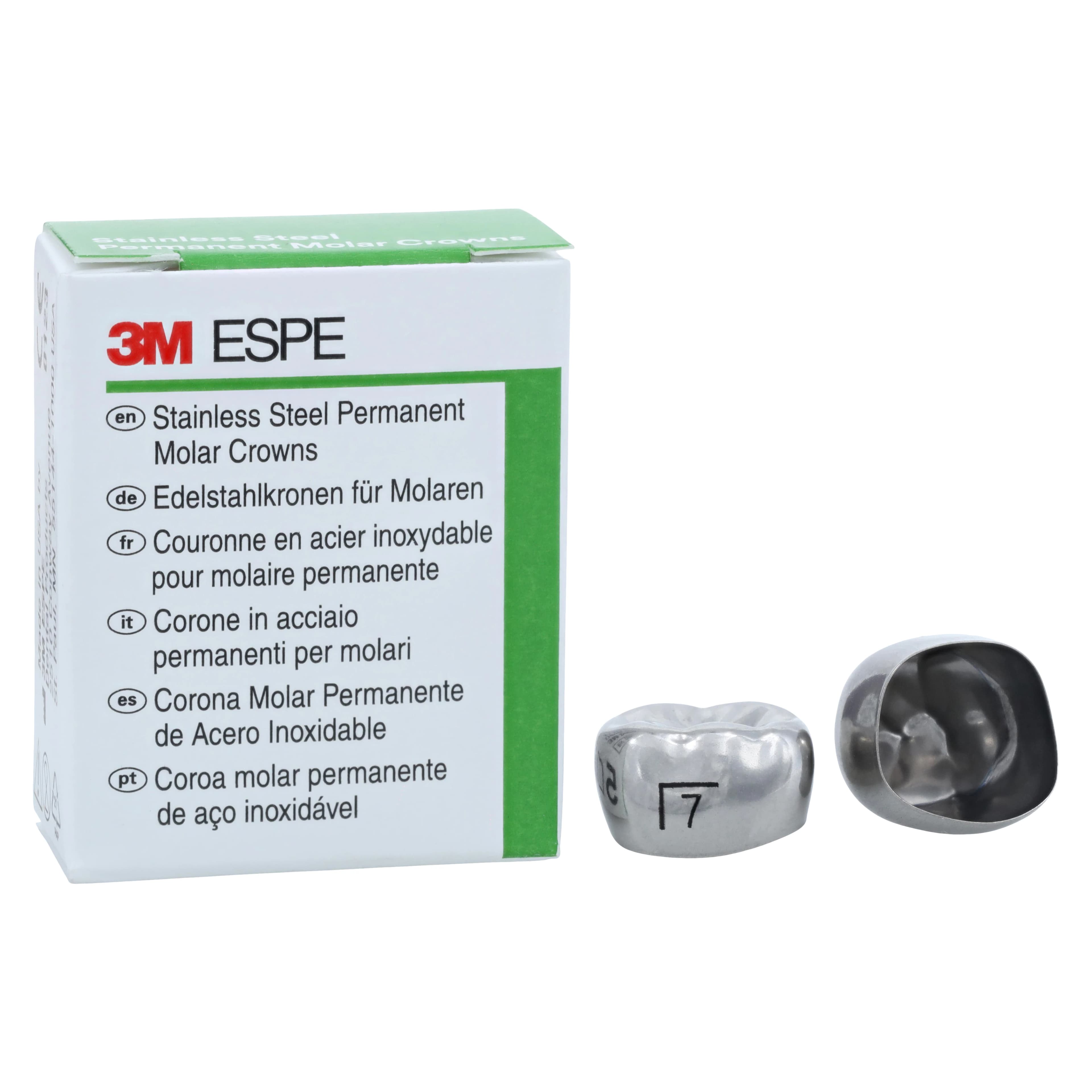 3M ESPE Stainless Steel Permanent Molar Crown, Size 6LL7, Lower Left First Permanent Molar, 5/Box, 6-LL-7 thumbnail 2