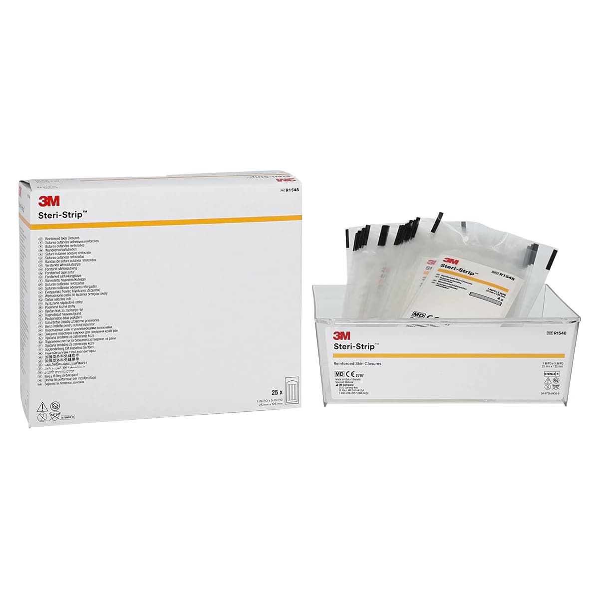 3M Steri-Strip Reinforced Adhesive Skin Closures, 1" x 5", White, 4 Strips/Env, 25 Env/Bx, R1548 thumbnail 2