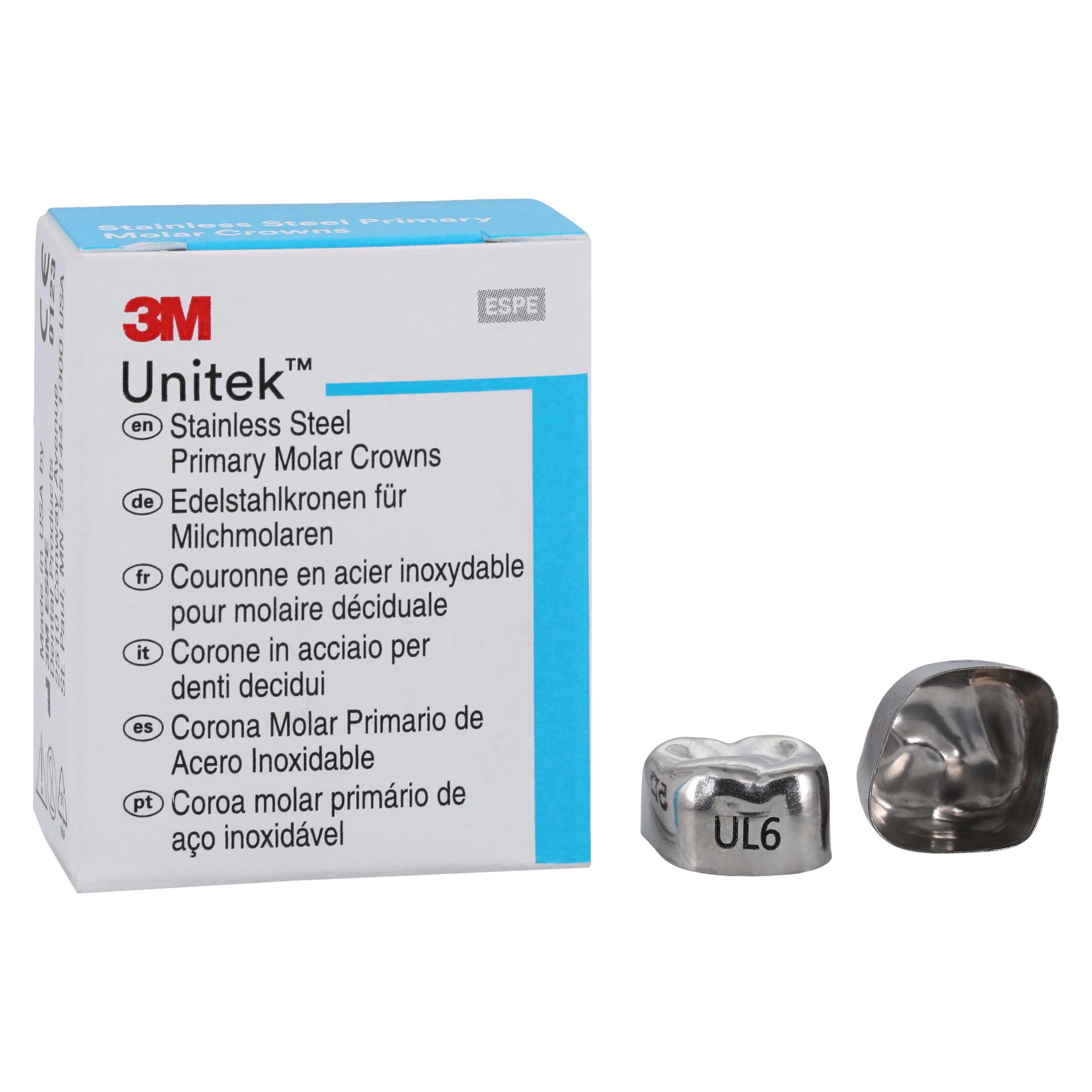 3M Unitek Stainless Steel Primary Molar Crown, Upper Left Second Primary Molar, Size 6 (UL6), 5/Box, 900216 thumbnail 2