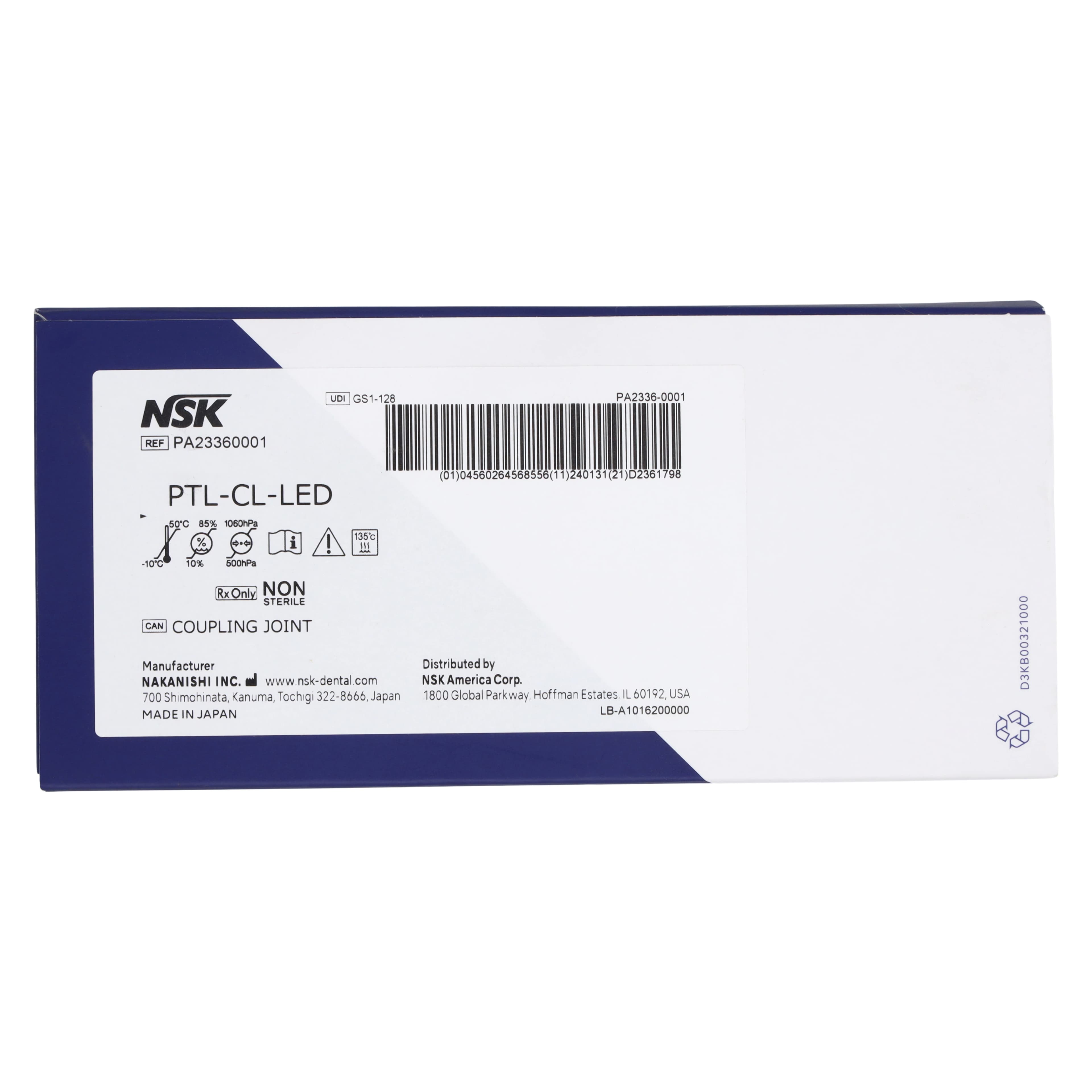 NSK Ti-Max X Series Handpiece Coupler, PTL-CL-LED, 6 Pin, LED Optic, ISO Type C, Autoclavable thumbnail 6