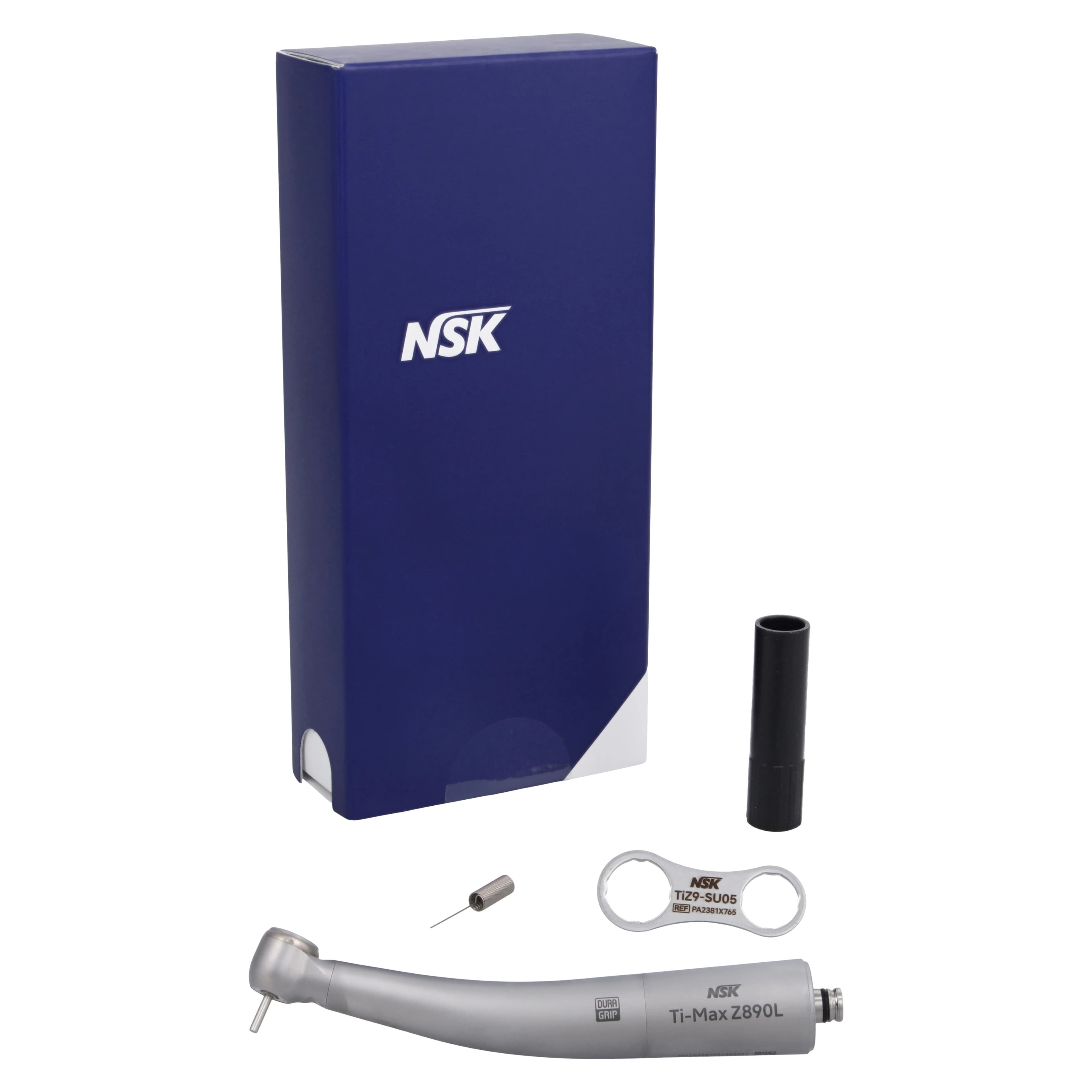 NSK Ti-Max Z890L Premium Series High Speed Air Handpiece, Miniature Head, Contra Angle, Push-Button Autochuck, Cellular Glass Optic, Quadruple Spray, NSK Backend, PA23720001 thumbnail 2