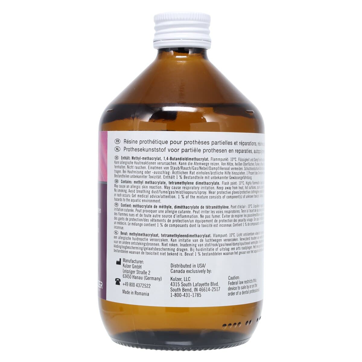 Kulzer Palapress Vario Self-Cure Denture Base Acrylic Liquid, 500 mL Bottle, 64707864 thumbnail 4