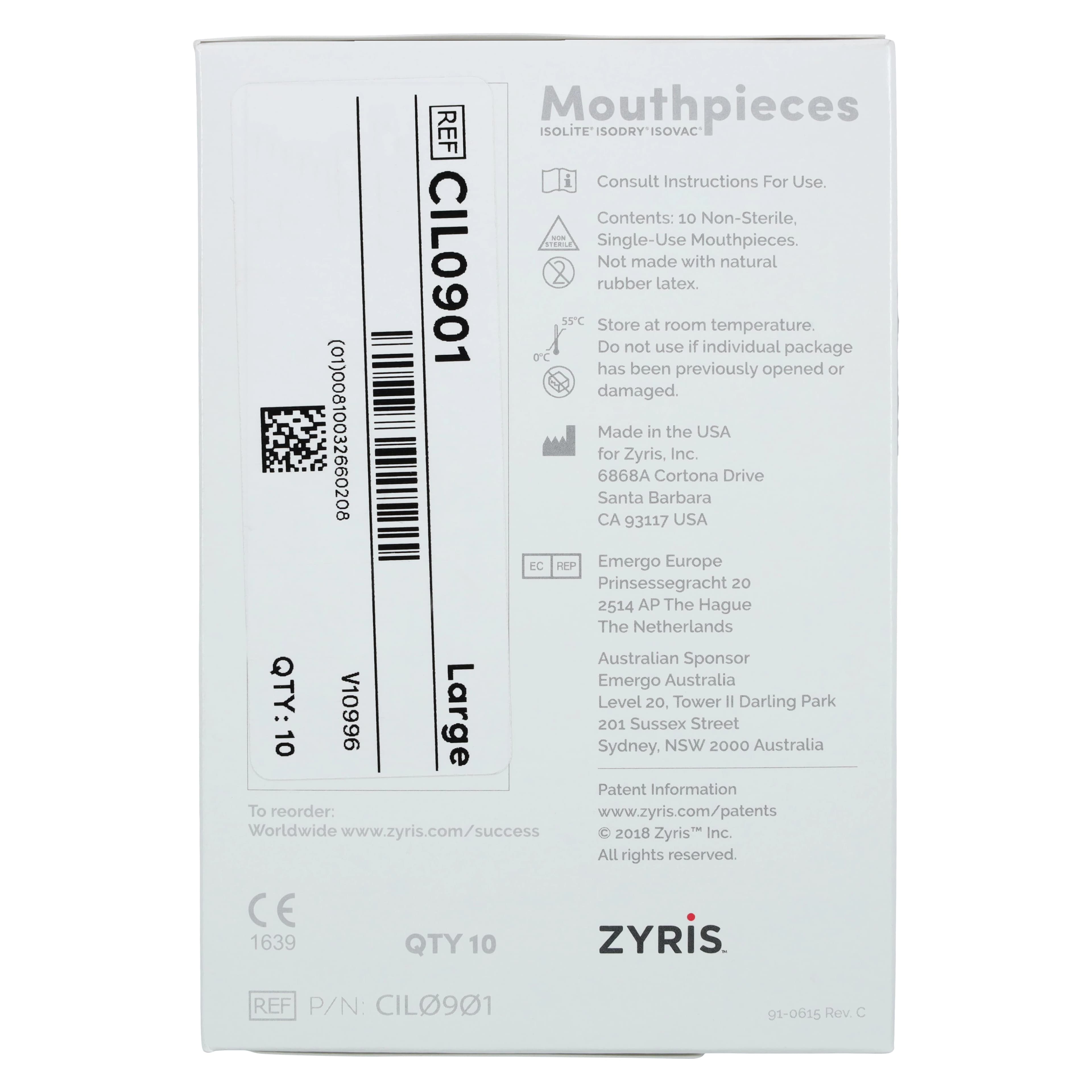 Isolite Posterior Mouthpiece, Large, Clear, 10/Pack, CIL0901 thumbnail 6