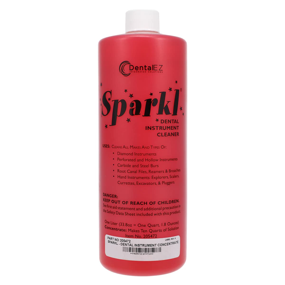 Sparkl Dental Instrument Cleaner Concentrate, 1 Quart Bottle, 205472 - Sparkl Dental Instrument Cleaner - Image 1