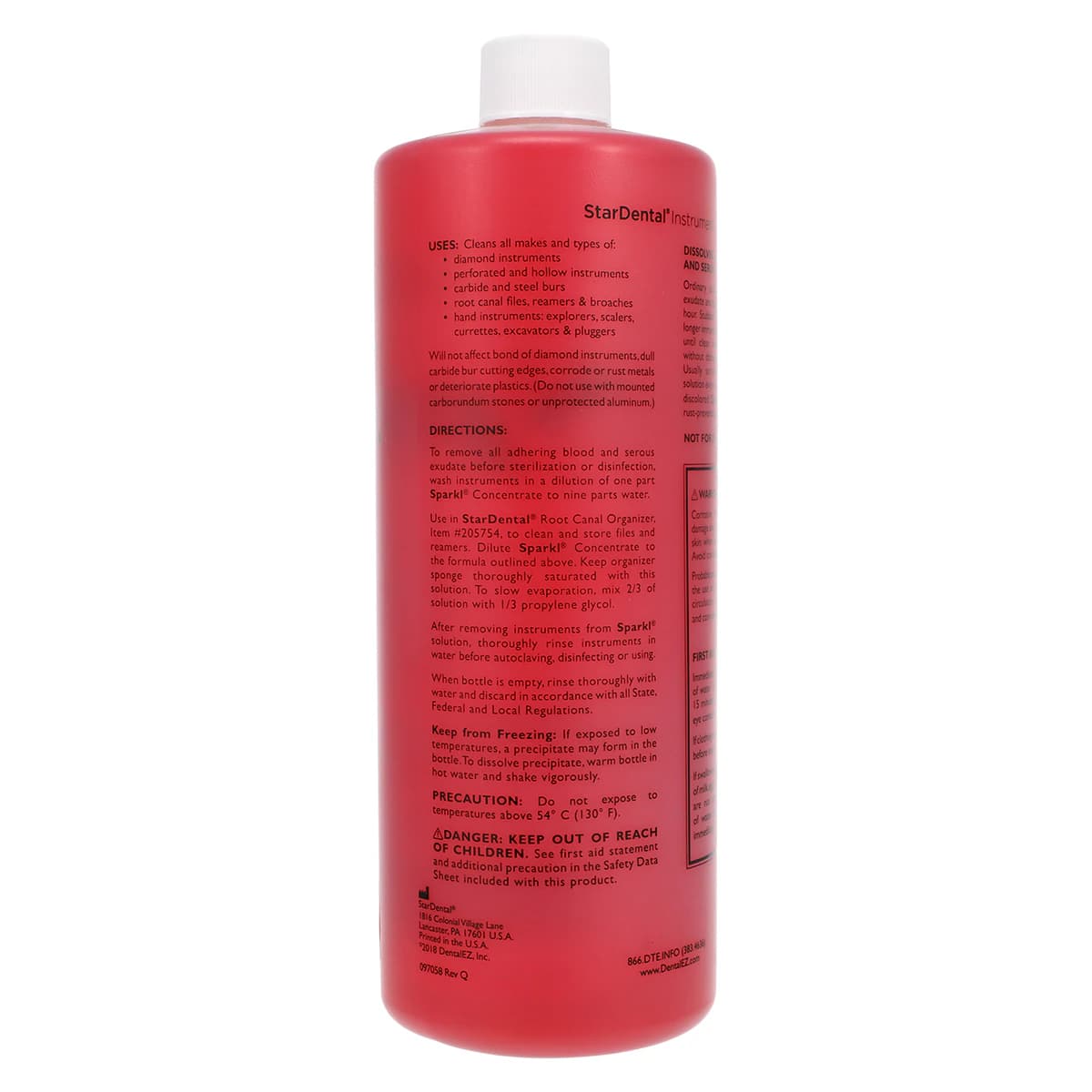 Sparkl Dental Instrument Cleaner Concentrate, 1 Quart Bottle, 205472 thumbnail 2