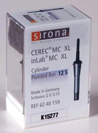 CEREC Cylinder Pointed Milling Bur 12S, 12 mm, 6/Pkg thumbnail 2