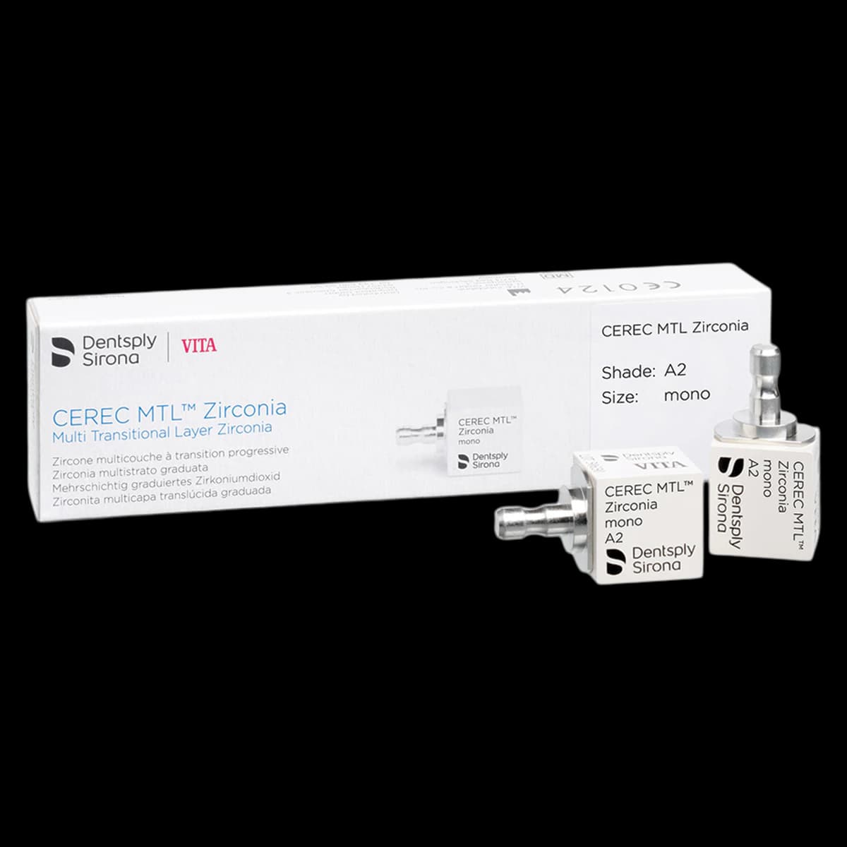 CEREC MTL Zirconia Mono Milling Blocks, Shade A2, 4/Box thumbnail 2