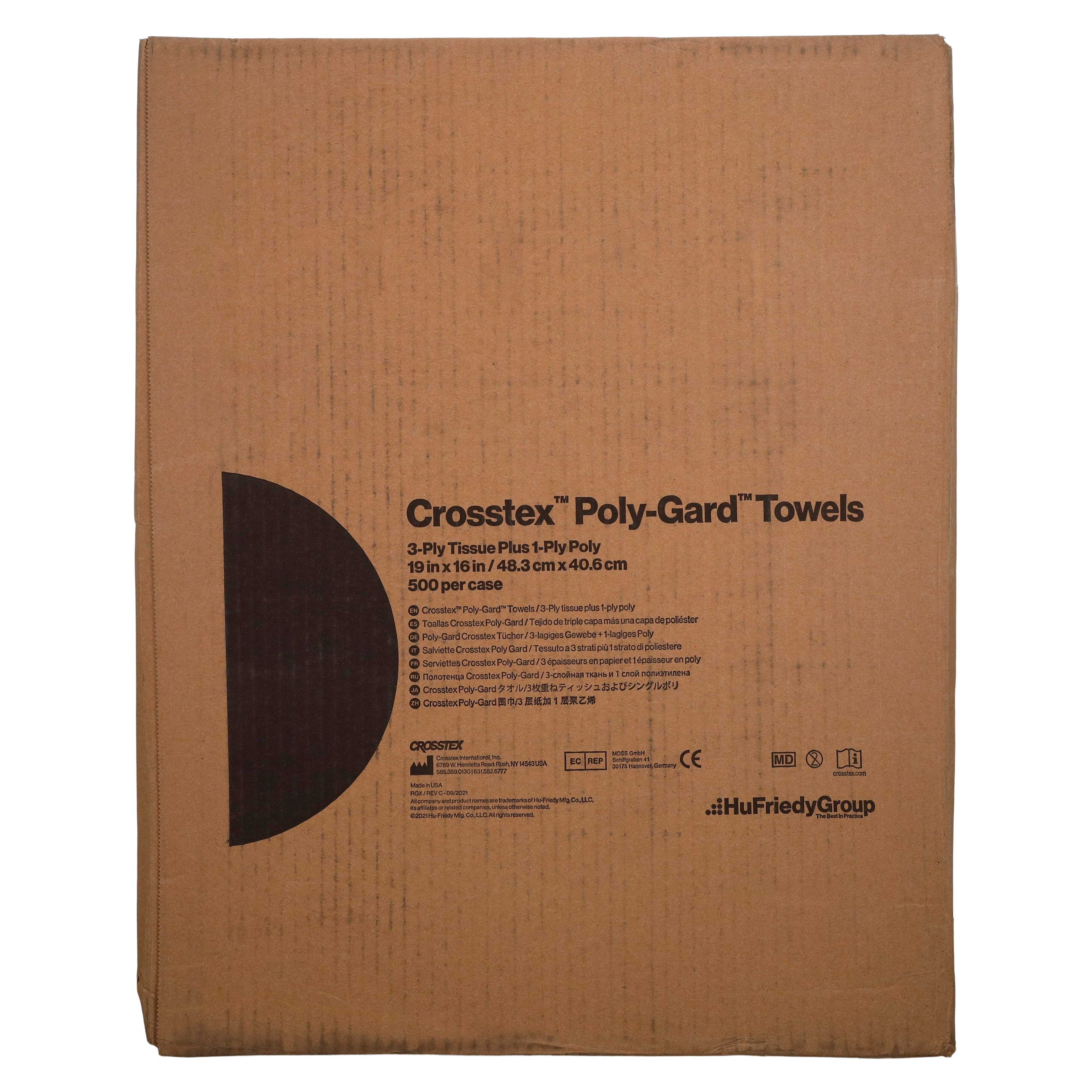 Crosstex Poly-Gard 3-Ply Patient Towel, Tissue/Poly, Blue, 19" x 16", 500/Case, WGXBL thumbnail 4