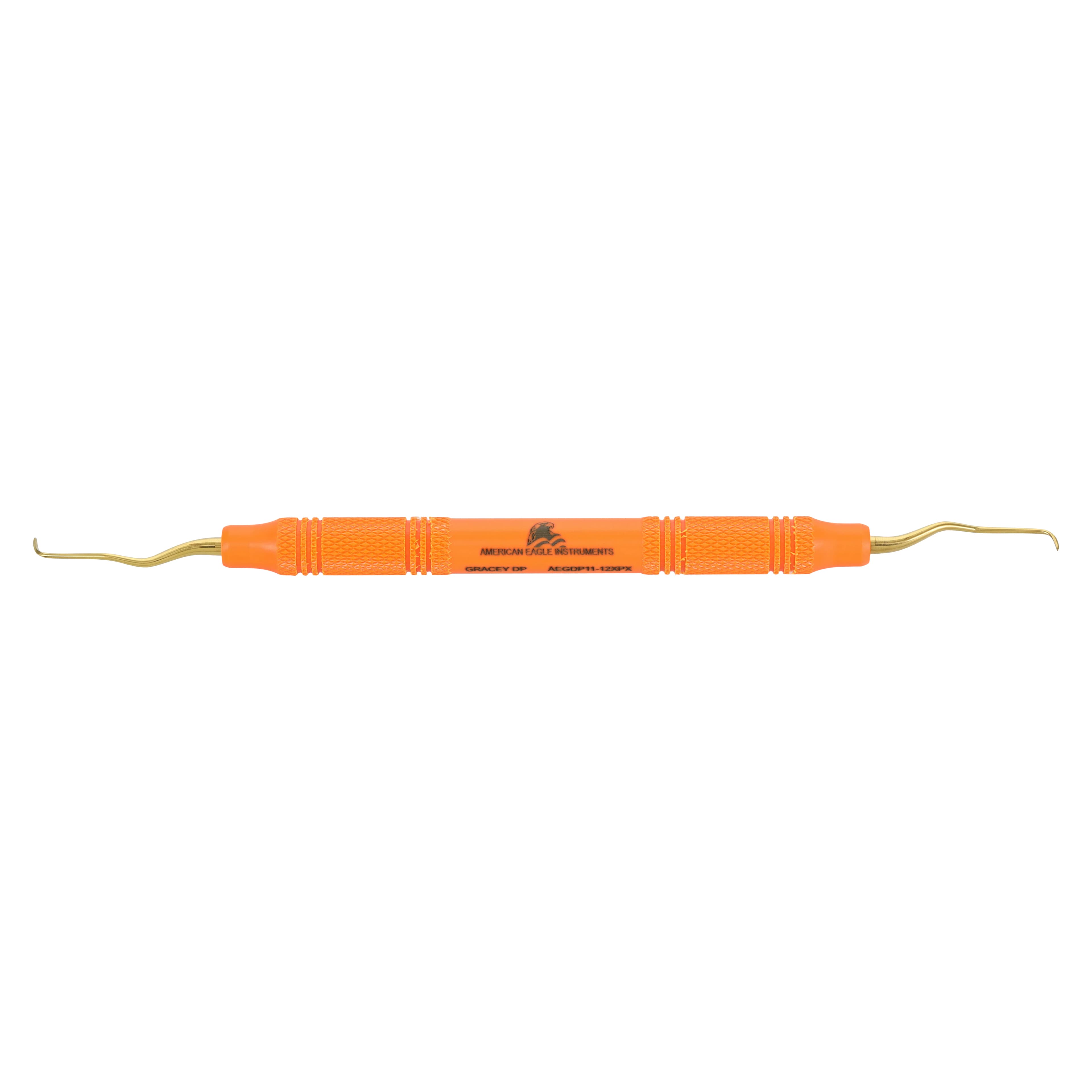 Gracey +3 Deep Pocket Curette, XP, #11-12, EagleLite Resin Handle, Orange, Double End, 1/Pk, AEGDP11-12XPX - Gracey +3 Deep Pocket Curette, XP, # 11-12, EagleLite, Resin, Orange, 1/Pk, AEGDP11-12XPX - Image 1
