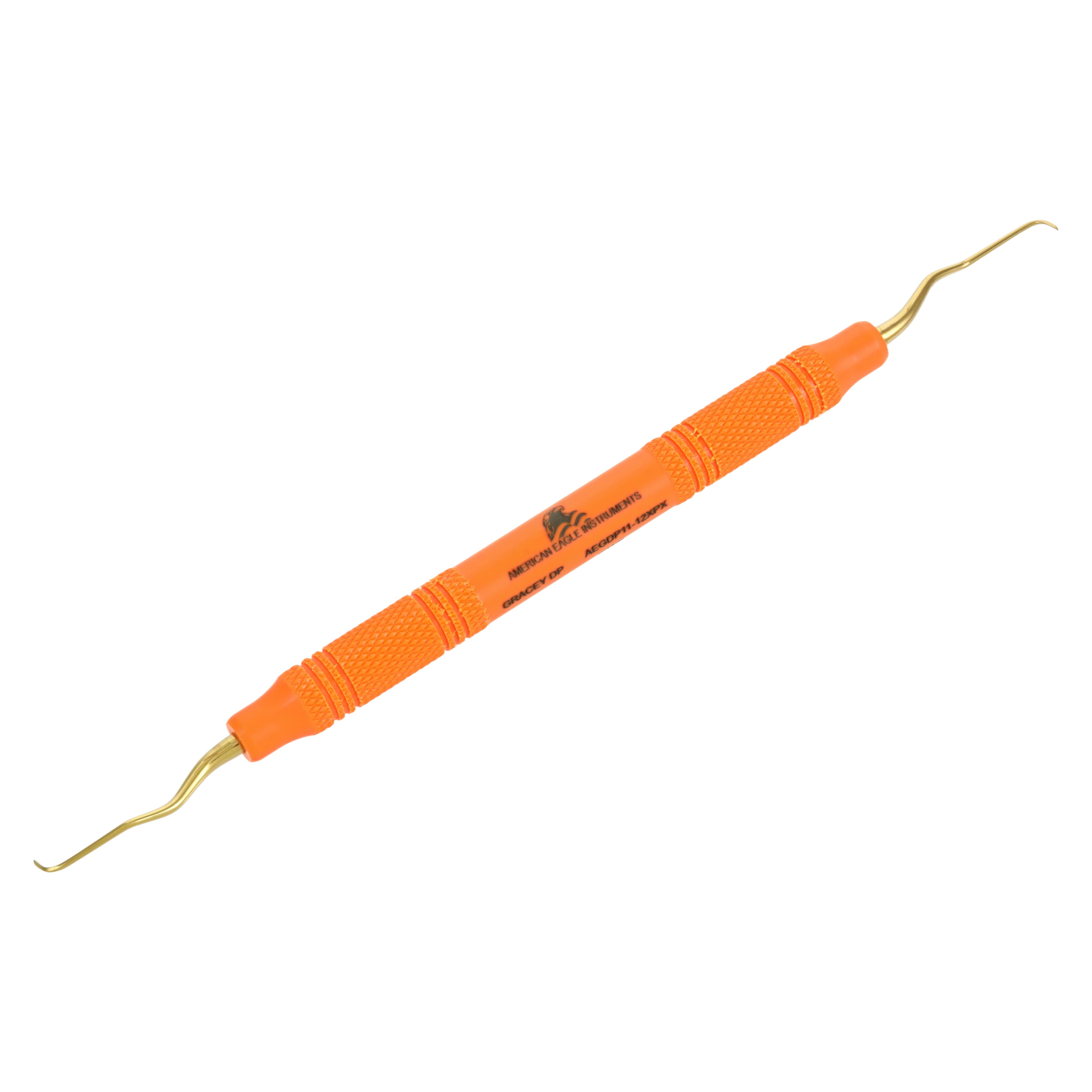 Gracey +3 Deep Pocket Curette, XP, #11-12, EagleLite Resin Handle, Orange, Double End, 1/Pk, AEGDP11-12XPX thumbnail 2