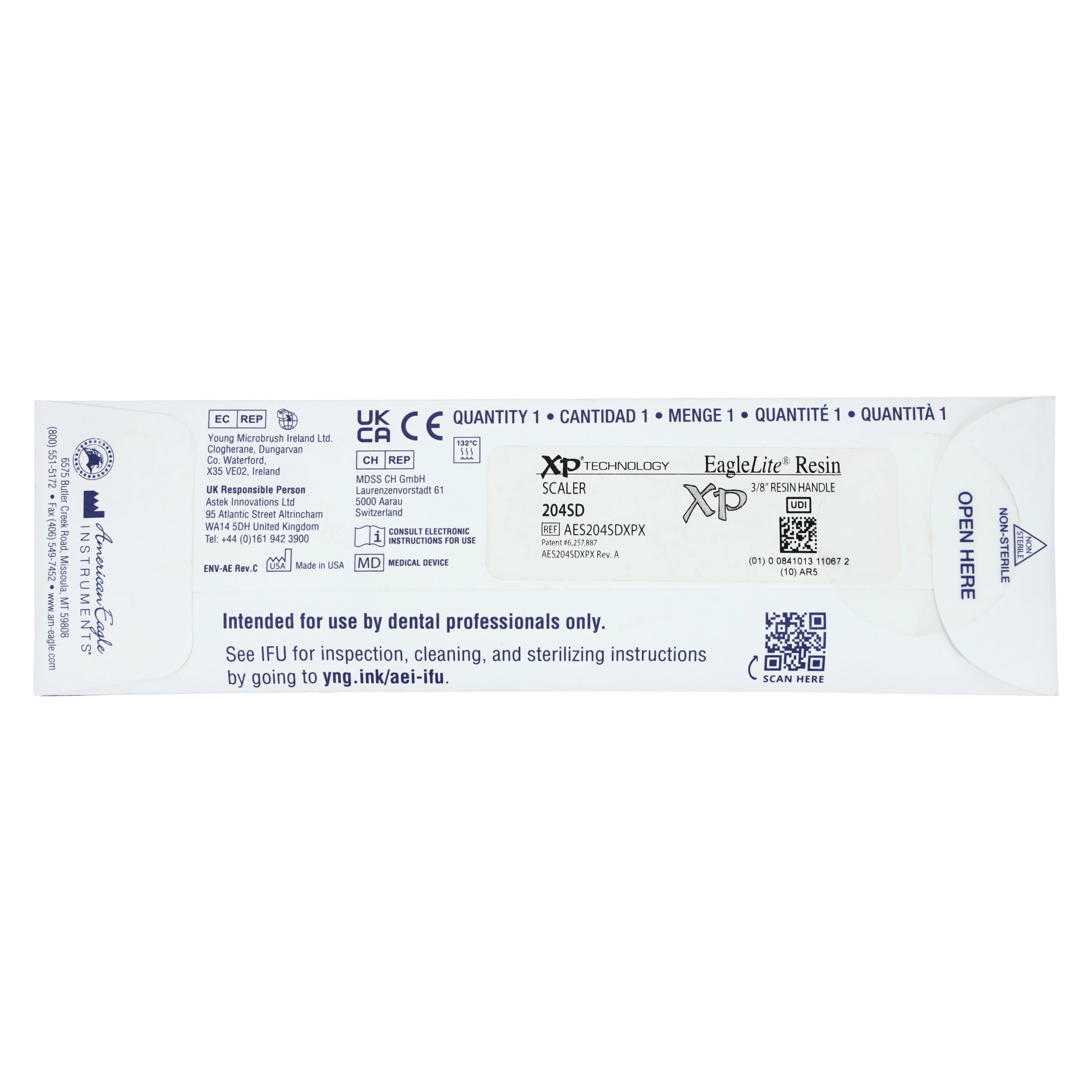 American Eagle #204SD XP Sickle Scaler, Double-Ended, Posterior/Distal, EagleLite Resin Handle, 3/8", Yellow, 1/Pk, AES204SDXPX thumbnail 7