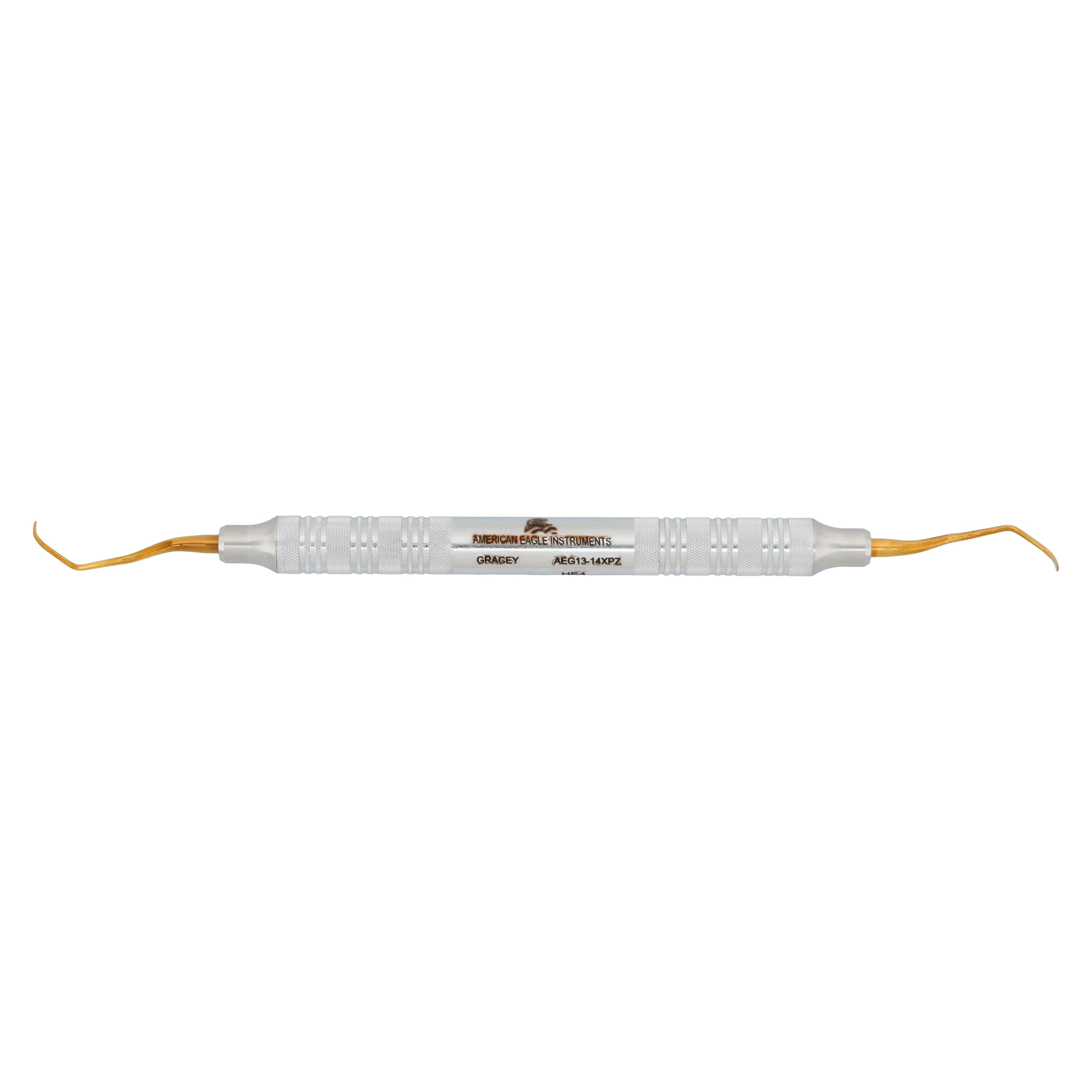 American Eagle Standard Gracey Curette, XP, #13-14, Double-Ended, EagleLite Stainless Steel Handle, 3/8", Sharpen-Free, AEG13-14XPZ - Standard Gracey Curette, XP, # 13-14, EagleLite Handle, 3/8", Stainless Steel, 1/Pk, AEG13-14XPZ - Image 1