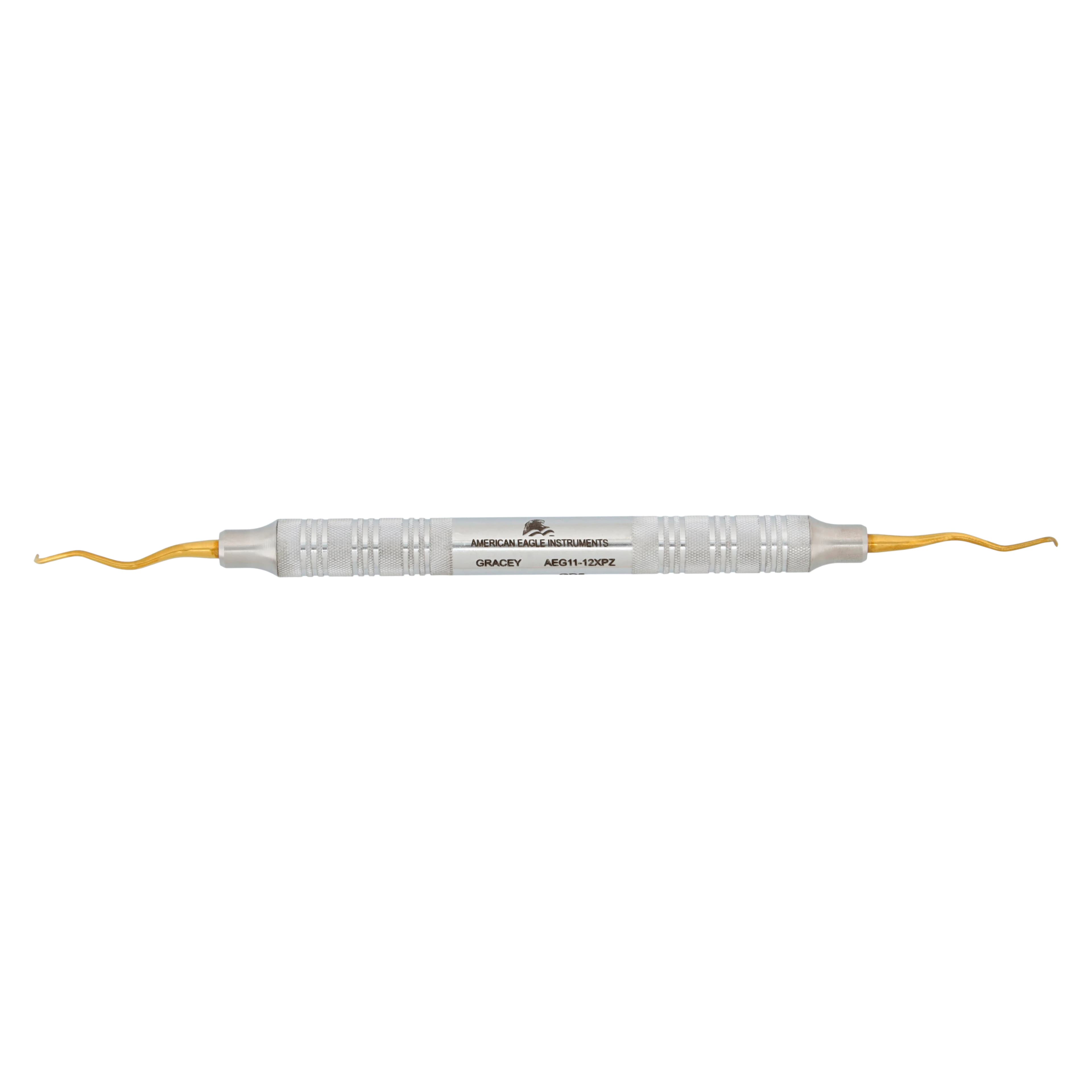 American Eagle Standard Gracey Curette, XP, #11-12, Posterior Mesial, EagleLite Stainless Steel Handle, 3/8", Double-Ended, 1/Pk, AEG11-12XPZ - Standard Gracey Curette, XP, # 11-12, Posterior Mesial, EagleLite Handle, 3/8", Stainless Steel, 1/Pk, AEG11-12XPZ - Image 1