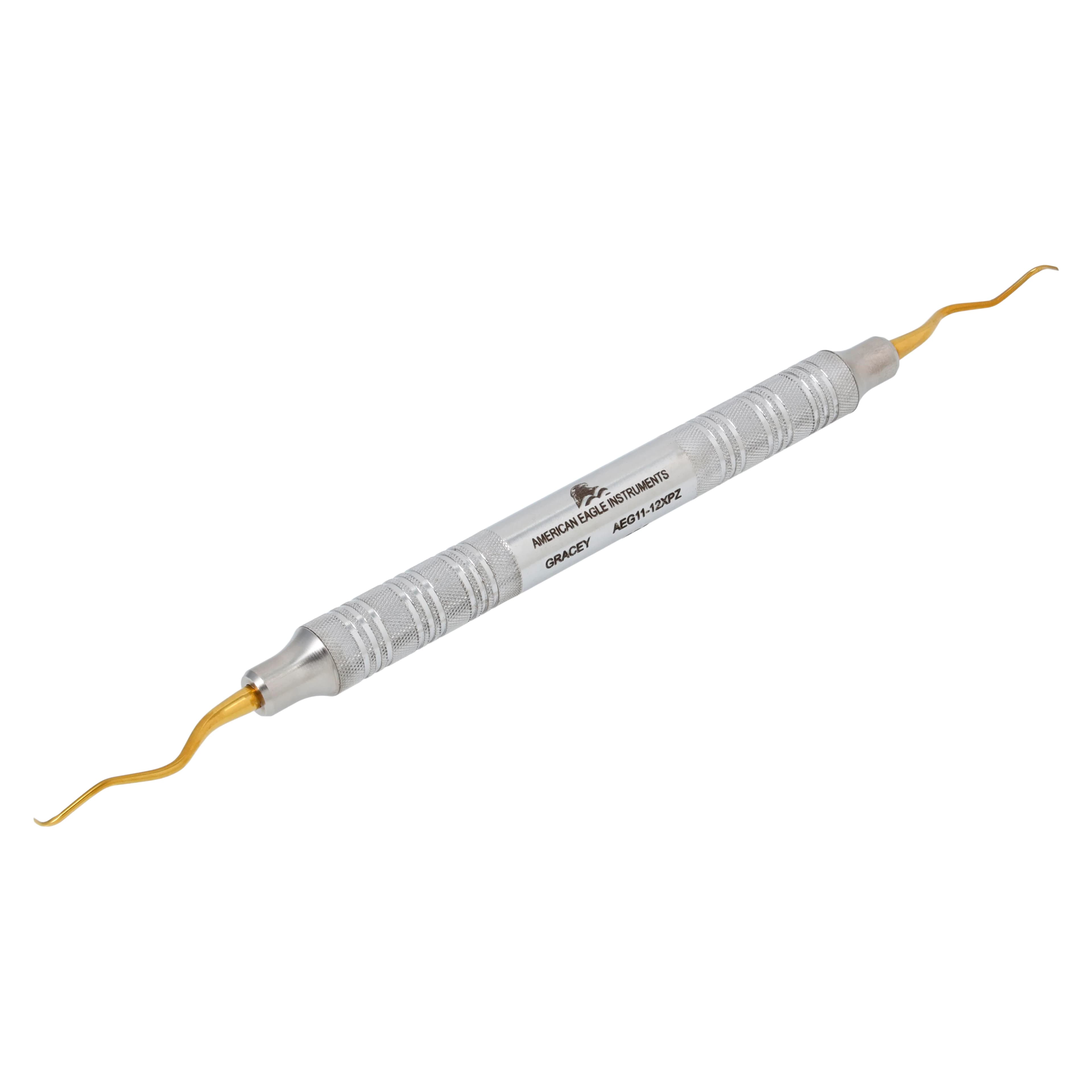 American Eagle Standard Gracey Curette, XP, #11-12, Posterior Mesial, EagleLite Stainless Steel Handle, 3/8", Double-Ended, 1/Pk, AEG11-12XPZ thumbnail 2