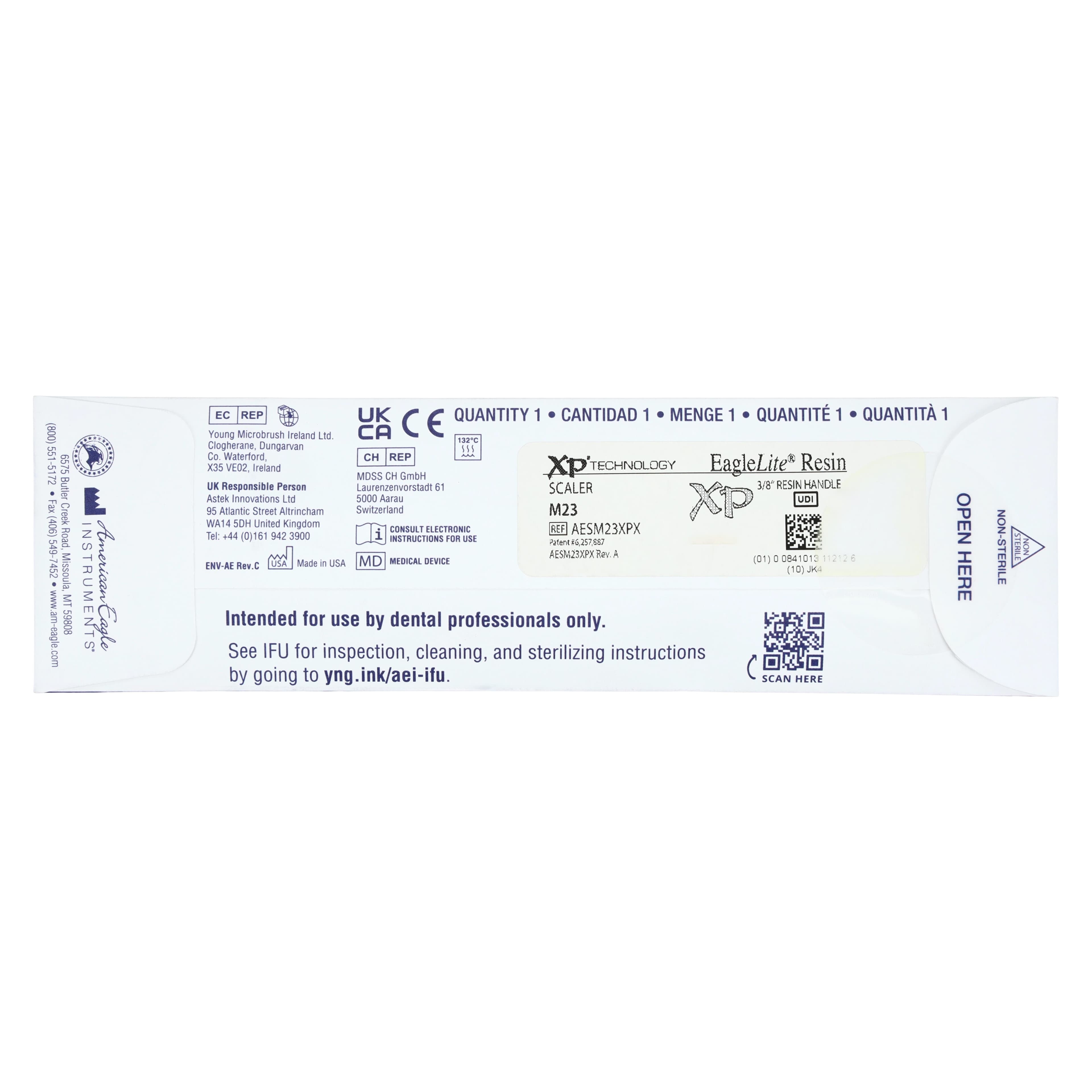 American Eagle #M23 XP Sharpen-Free Sickle Scaler, Double-Ended, Posterior, EagleLite Resin Handle, 3/8", Blue, 1/Pk, AESM23XPX thumbnail 7