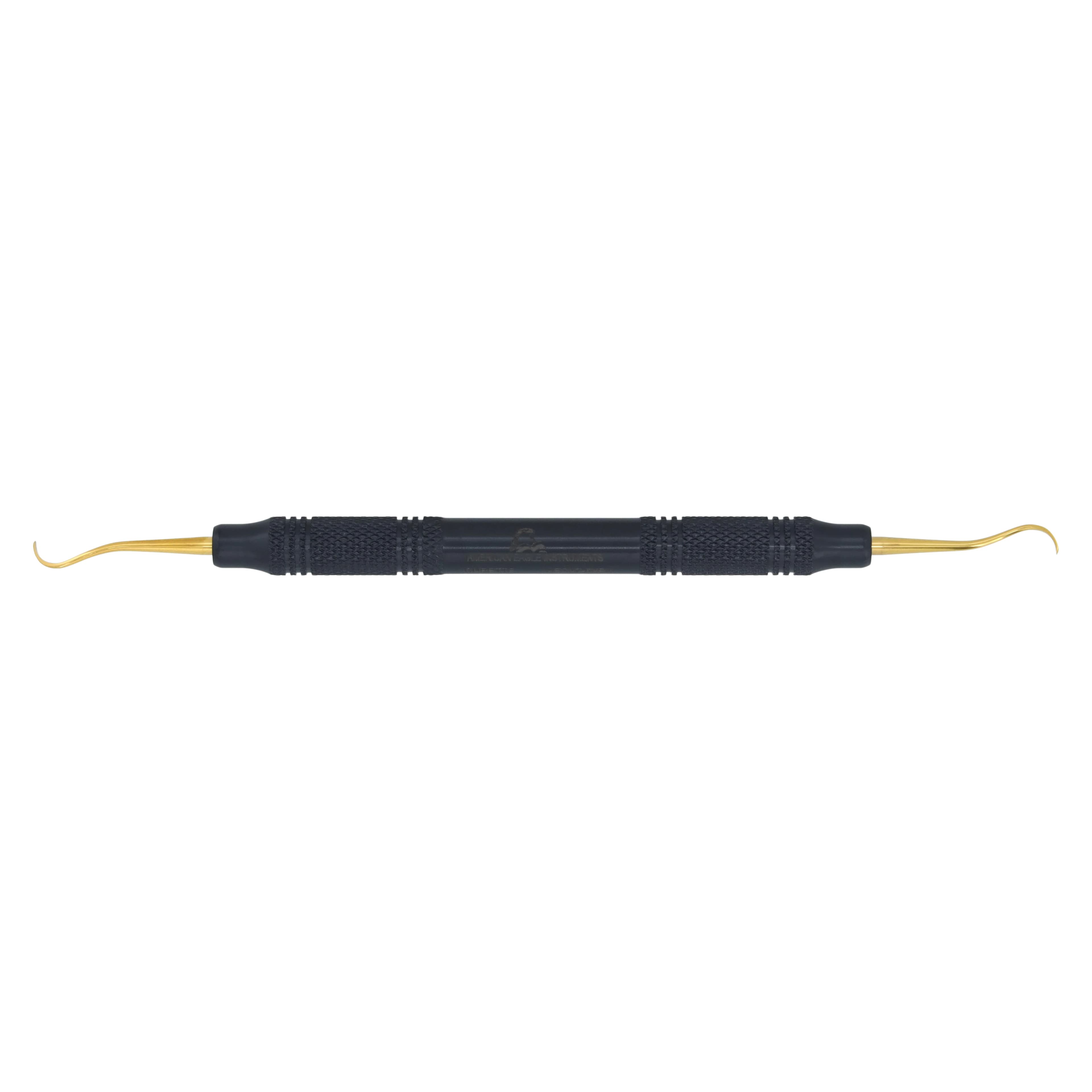 American Eagle Instruments XP Universal Curette #7-8 Younger-Good, Double-Ended, EagleLite Resin Handle, 3/8" Black, 1/Pk, AECY7-8XPX - Universal Curette, XP, # 7-8 Younger-Good, Small Curved Blade, EagleLite, Resin, 3/8", Black, 1/Pk - Image 1