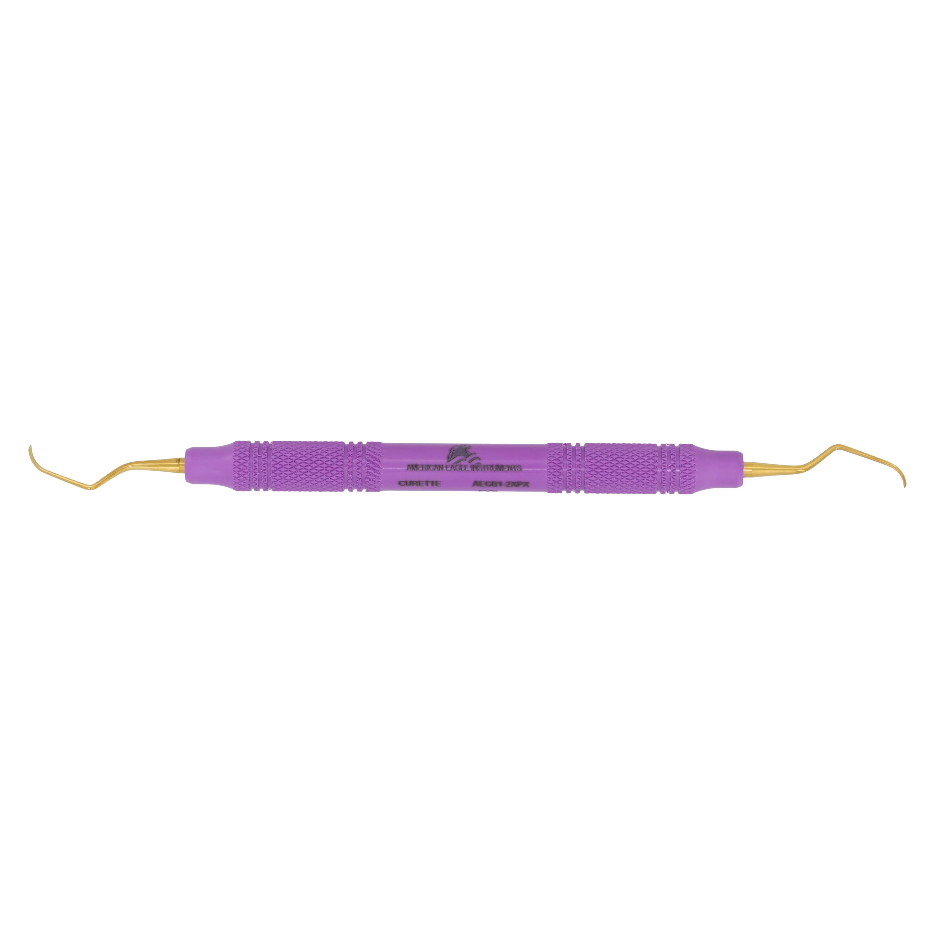 American Eagle Barnhart #1-2 XP Sharpen-Free Universal Curette, Narrow Blade Anterior, EagleLite Resin Handle, 3/8", Purple, AECB1-2XPX, 1/Pk - Universal Curette, XP, # 1-2 Barnhart, Narrow Blade Anterior, EagleLite, Resin, 3/8", Purple, 1/Pk, AECB1-2XPX - Image 1