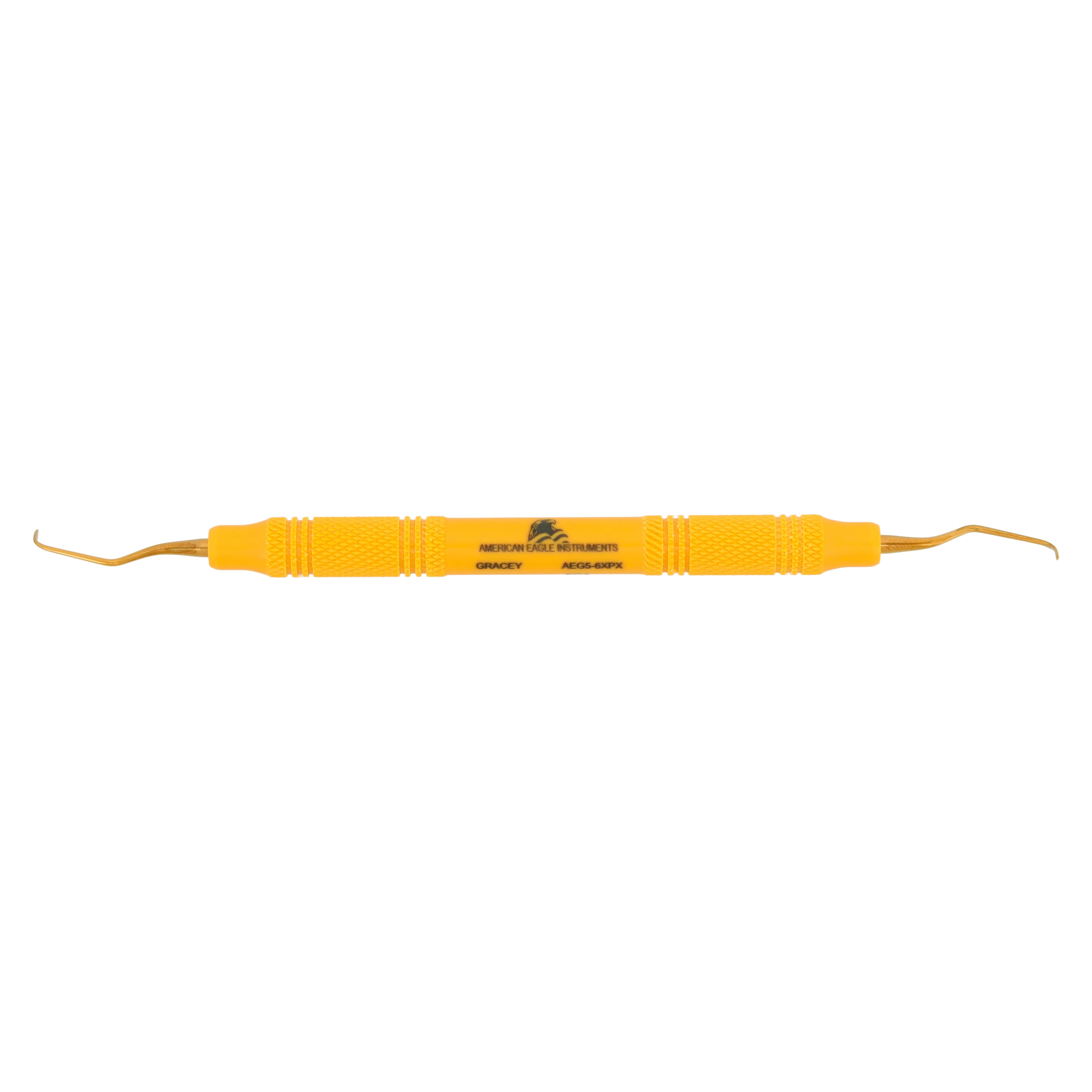 American Eagle XP Gracey Curette #5-6, Double-Ended, Anterior, EagleLite Resin Handle, 3/8", Yellow, 1/Pk, AEG5-6XPX - Standard Gracey Curette, XP, # 5-6, Anterior, EagleLite Handle, Resin, 3/8", Yellow, 1/Pk, AEG5-6XPX - Image 1