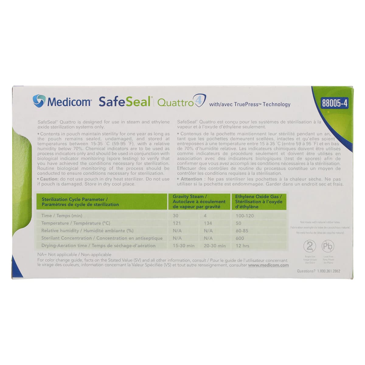 SafeSeal Quattro Self-Sealing Sterilization Pouches, 3.5" x 5.25", 200/Box, 88005-4 thumbnail 6