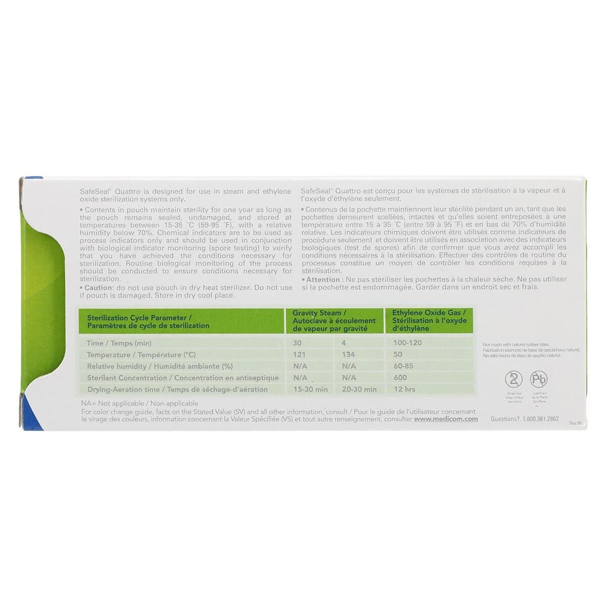 SafeSeal Quattro Self-Sealing Sterilization Pouches, 2.25" x 4", 200/Box, 88015-4 thumbnail 6