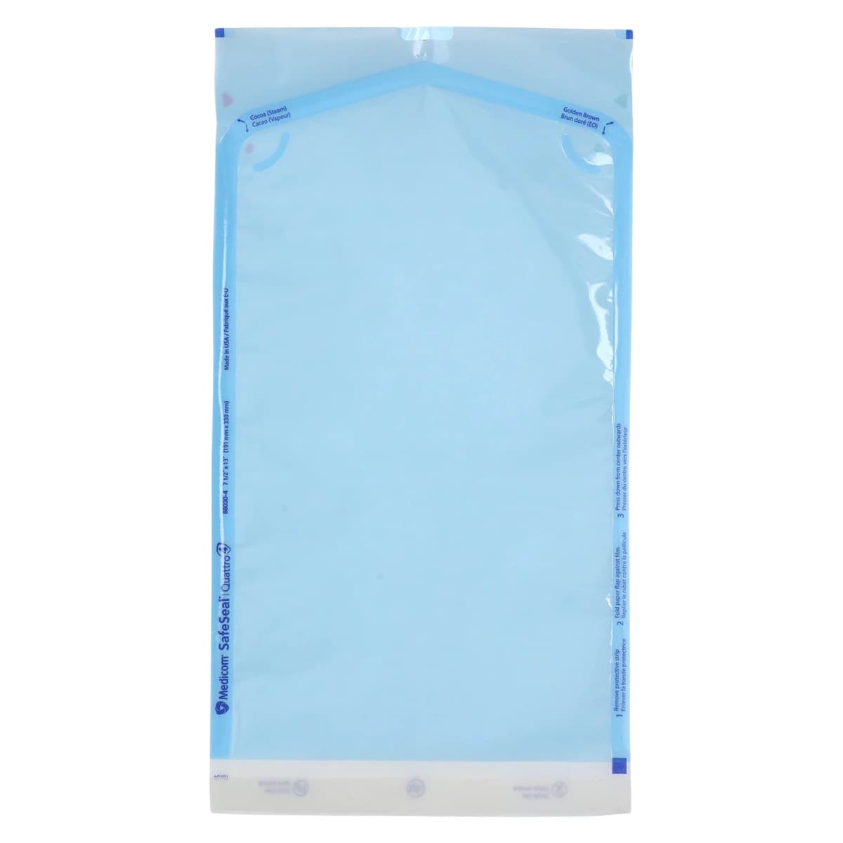 SafeSeal Quattro Self-Sealing Sterilization Pouches, 7.5" x 13", 200/Box, 88030-4 thumbnail 2