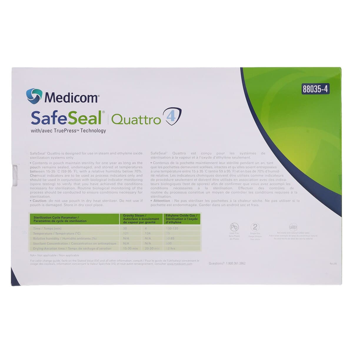 SafeSeal Quattro Self-Sealing Sterilization Pouches, 10" x 14", 200/Box, 88035-4 thumbnail 6