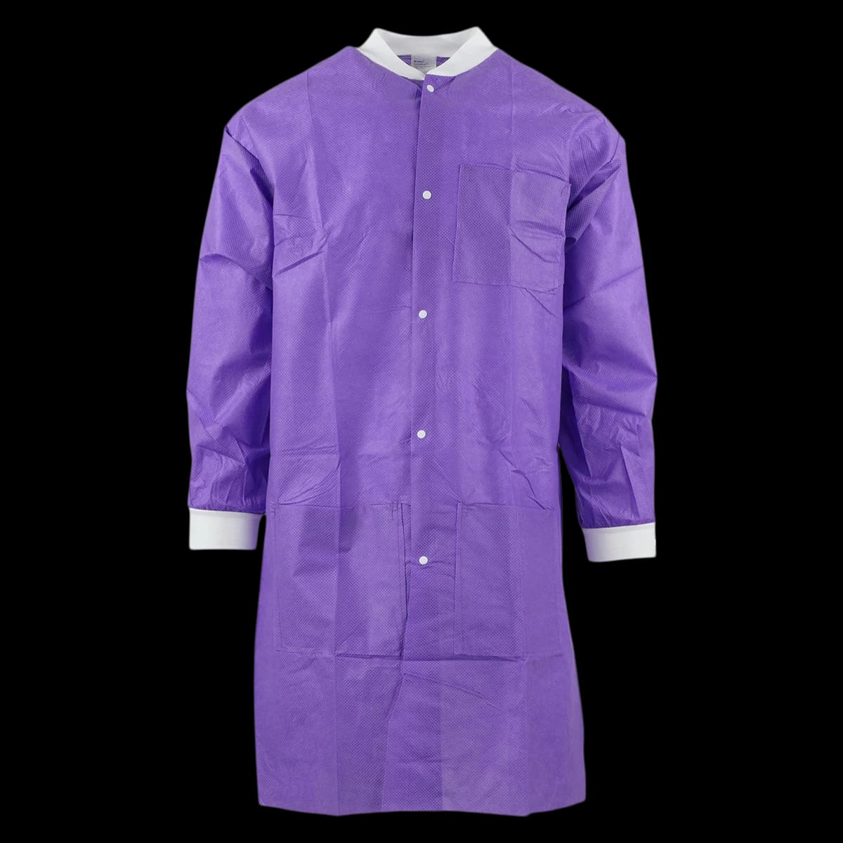 SafeWear High Performance Disposable Lab Coat, Large, Plum Purple, 45 g/m² SMS, AAMI Level 2, 12/Pk, 8109-C - SafeWear Disposable High Performance Lab Coat, Large, Plum Purple, 12/Pk, 8109-C - Image 1
