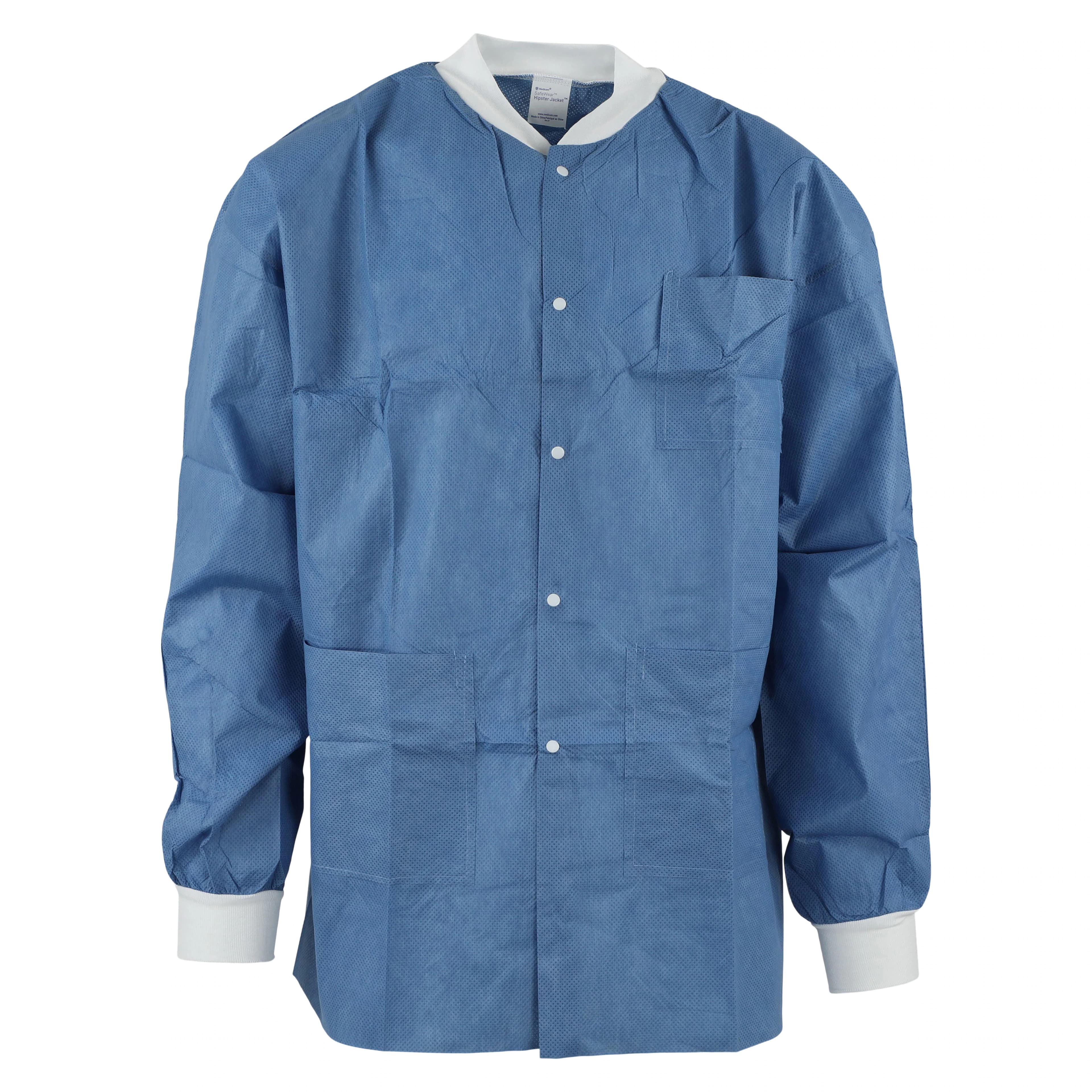 SafeWear Hipster Jacket, Medium, Deep Blue, 12/Pk, 8101-B - SafeWear Disposable Hipster Jacket, Medium, Deep Blue, 12/Pk, 8101-B - Image 1