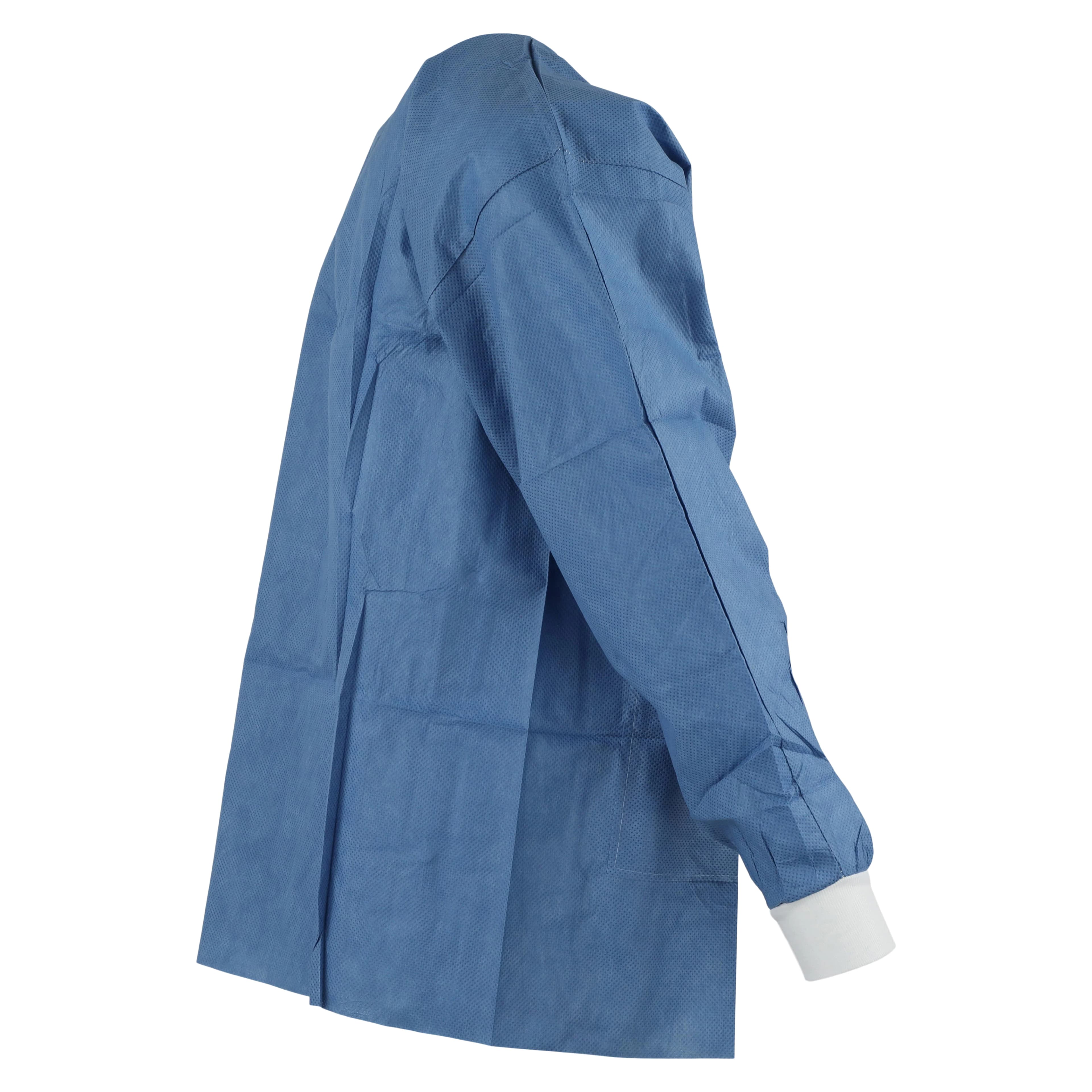 SafeWear Hipster Jacket, Large, Deep Blue, 45 g/m2 SMS, AAMI Level 2, 12/Pk, 8101-C thumbnail 2