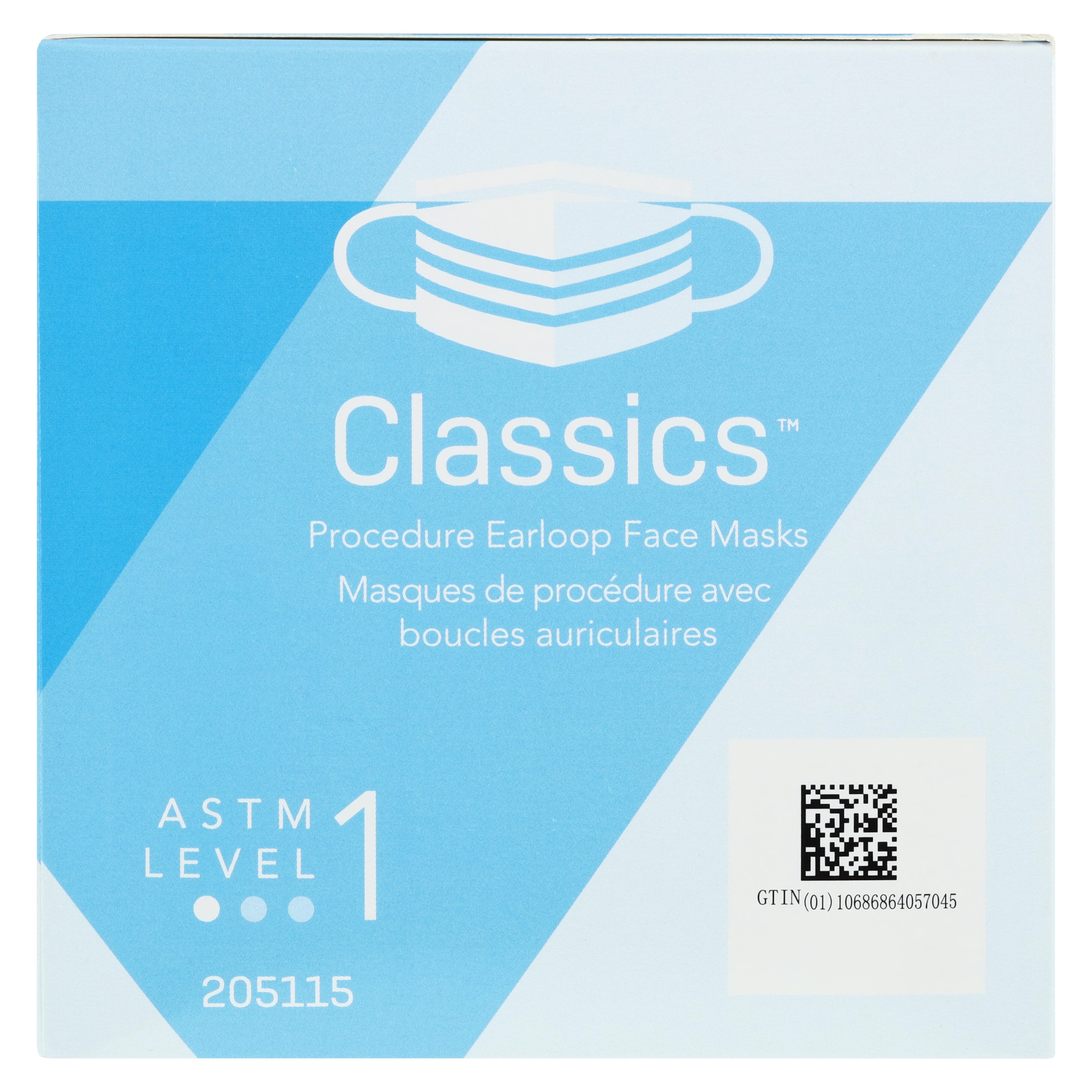 SafeMask® Classics™ Procedure Earloop Face Mask, ASTM Level 1, Blue, 50/Box, 205115 thumbnail 6