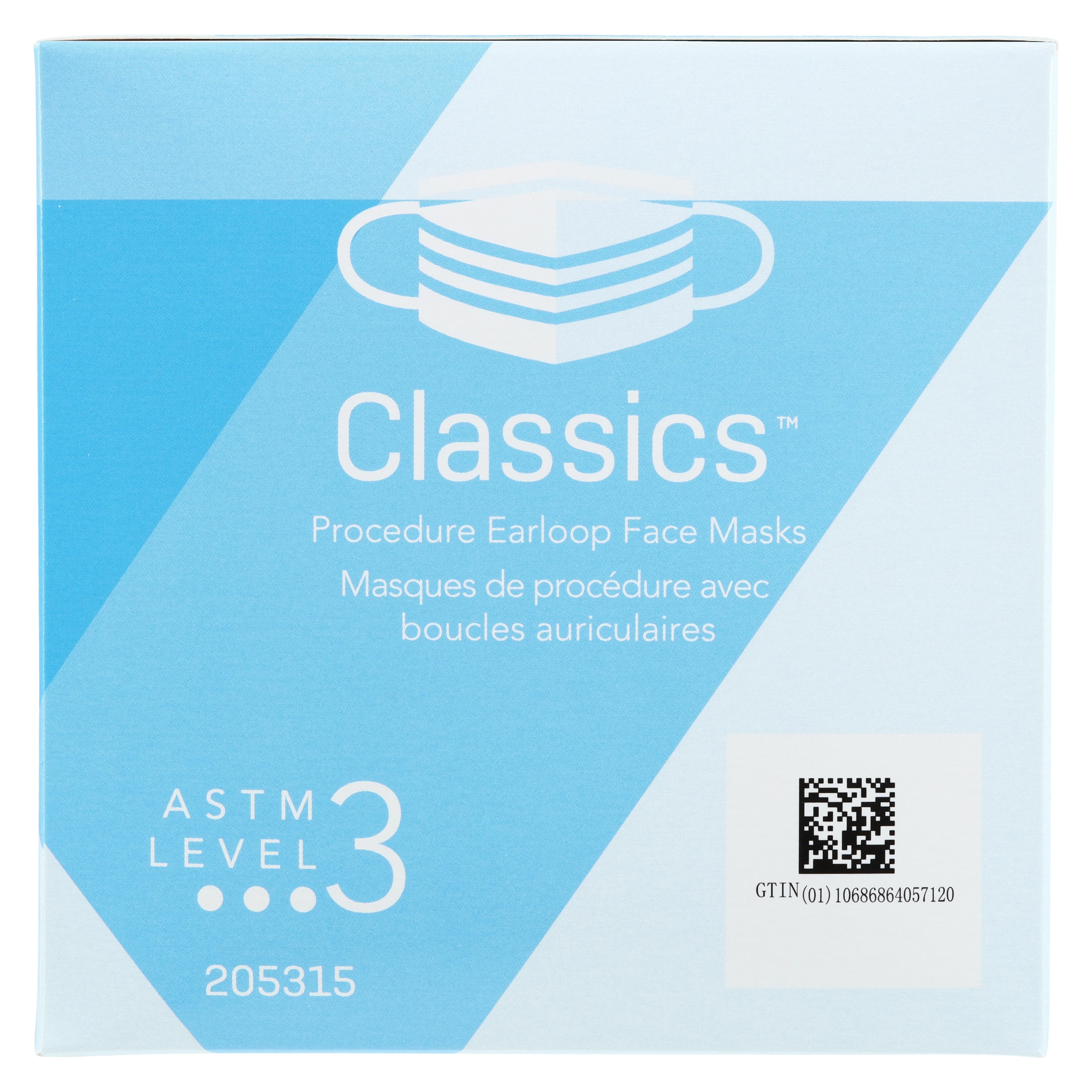 SafeMask® Classics™ Procedure Earloop Face Mask, ASTM Level 3, Blue, 50/Box, 205315 thumbnail 5