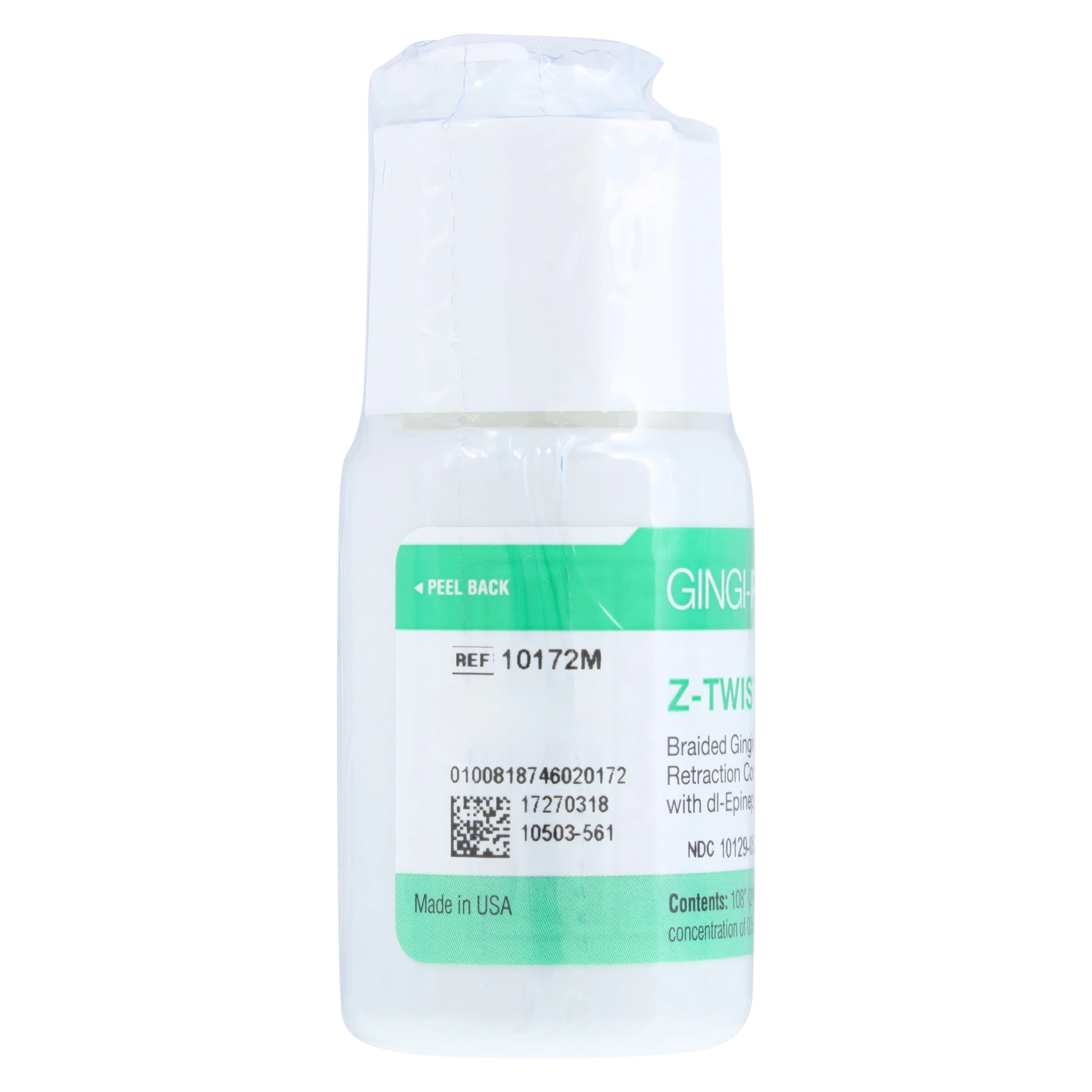Gingi-Pak Max Z-Twist Weave Medicated Retraction Cord with DL-Epinephrine HCl, #2 Medium, 100% Cotton, 108" Bottle, 10172M thumbnail 3
