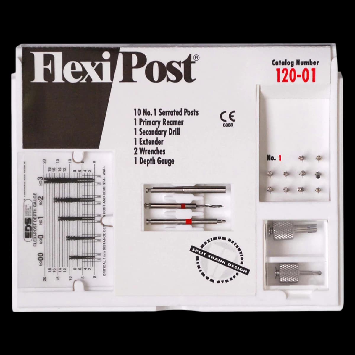 Flexi-Post Prefabricated Split Shank Post System, Stainless Steel, Standard Intro Kit, Size 1, Red, 10/Pkg, 120-01 - Flexi-Post Post System, Stainless Steel, Intro Kit, # 1, Red, 120-01 - Image 1