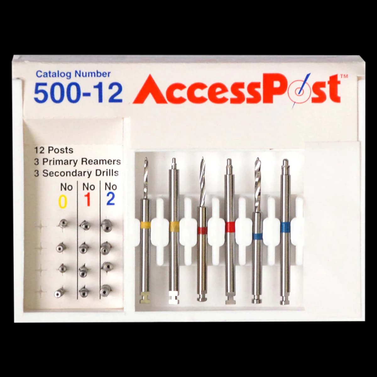 AccessPost Stainless Steel Introductory Kit, Assorted Sizes #0/#1/#2, 12 Posts, 500-12 - Accesspost Intro Kit - Image 1