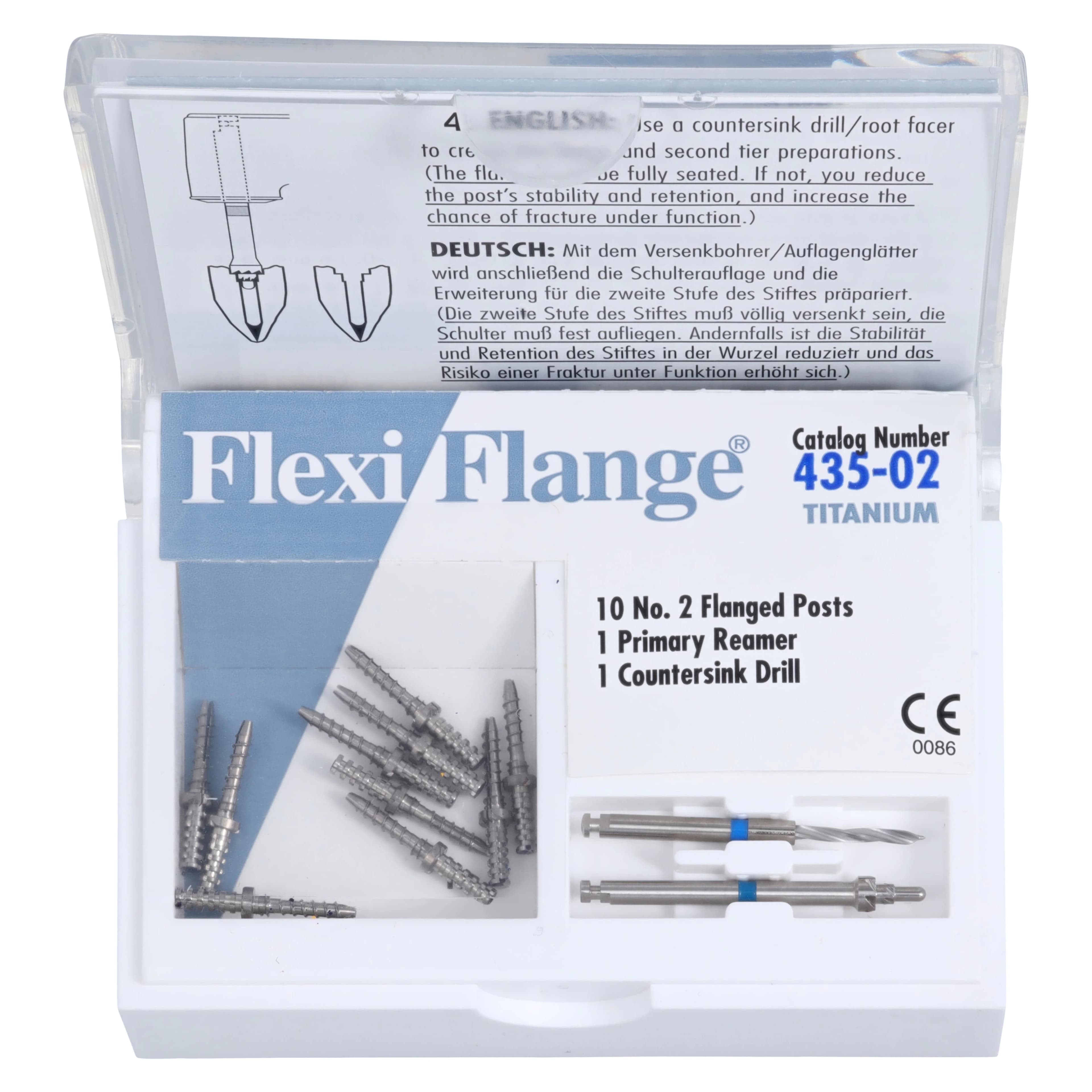 Flexi-Flange Post, Titanium, Standard Refill, Size #2, Blue, 10/Pk, 435-02 - Flexi-Flange Post, Titanium, Standard Refill, # 2, Blue, 10/Pk, 435-02 - Image 1