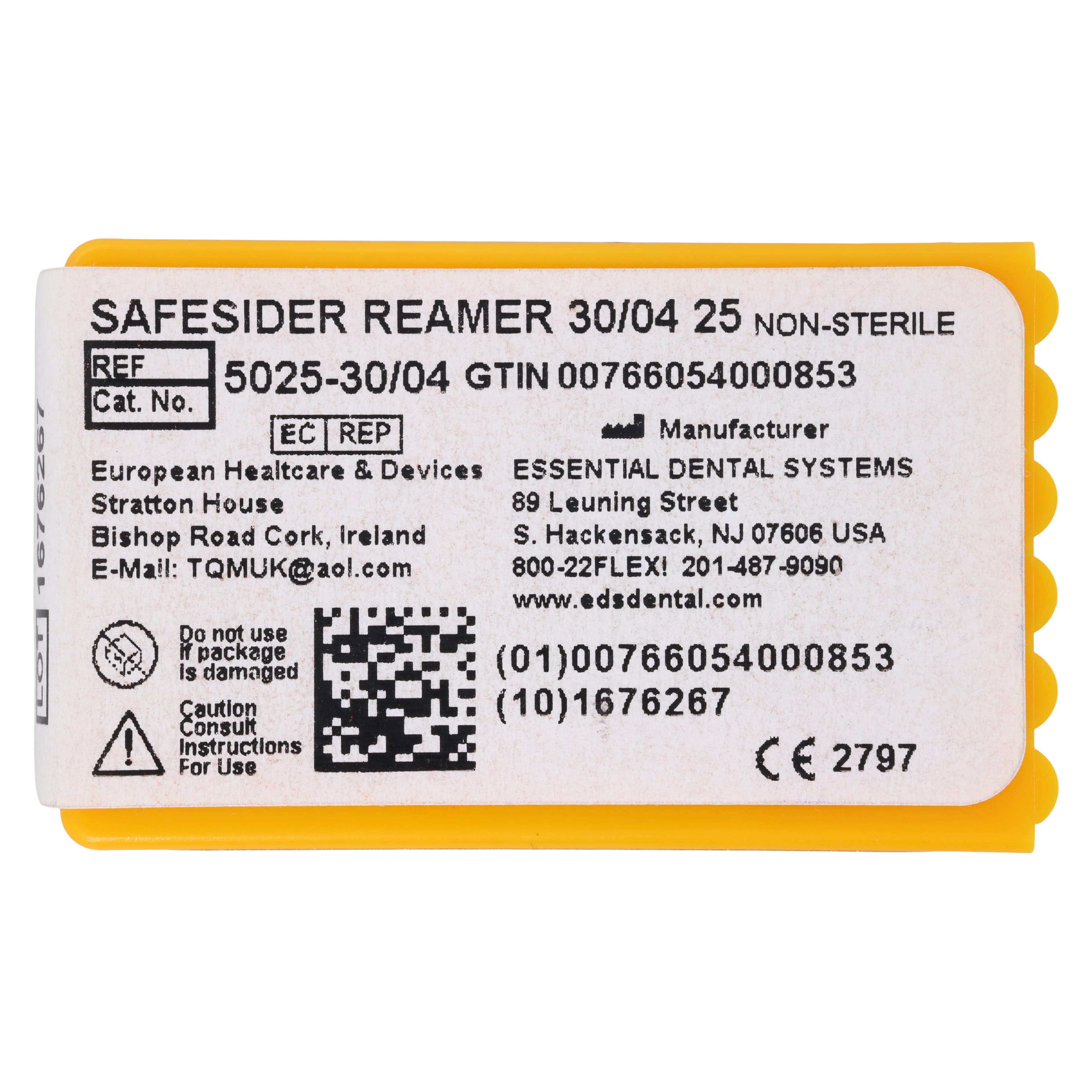SafeSiders NiTi Hand Reamer, 25 mm, 0.04 Taper, Size #30, Orange, 6/Pkg, 5025-30/.04 thumbnail 2