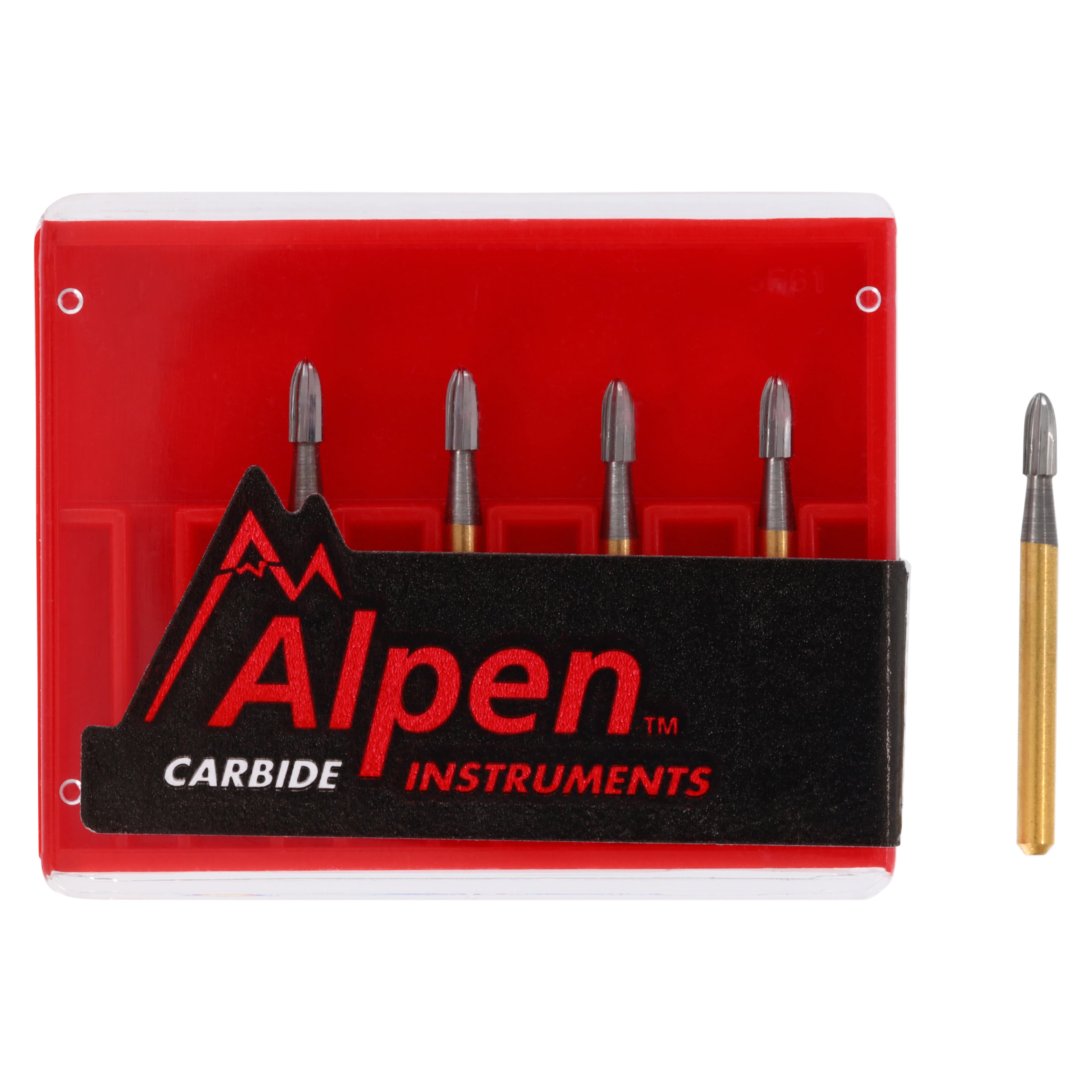 Alpen 12-Blade Trimming & Finishing Carbide Burs, FG, Egg, # 7404, 1.4 mm, 5/Pk, R707404 thumbnail 4