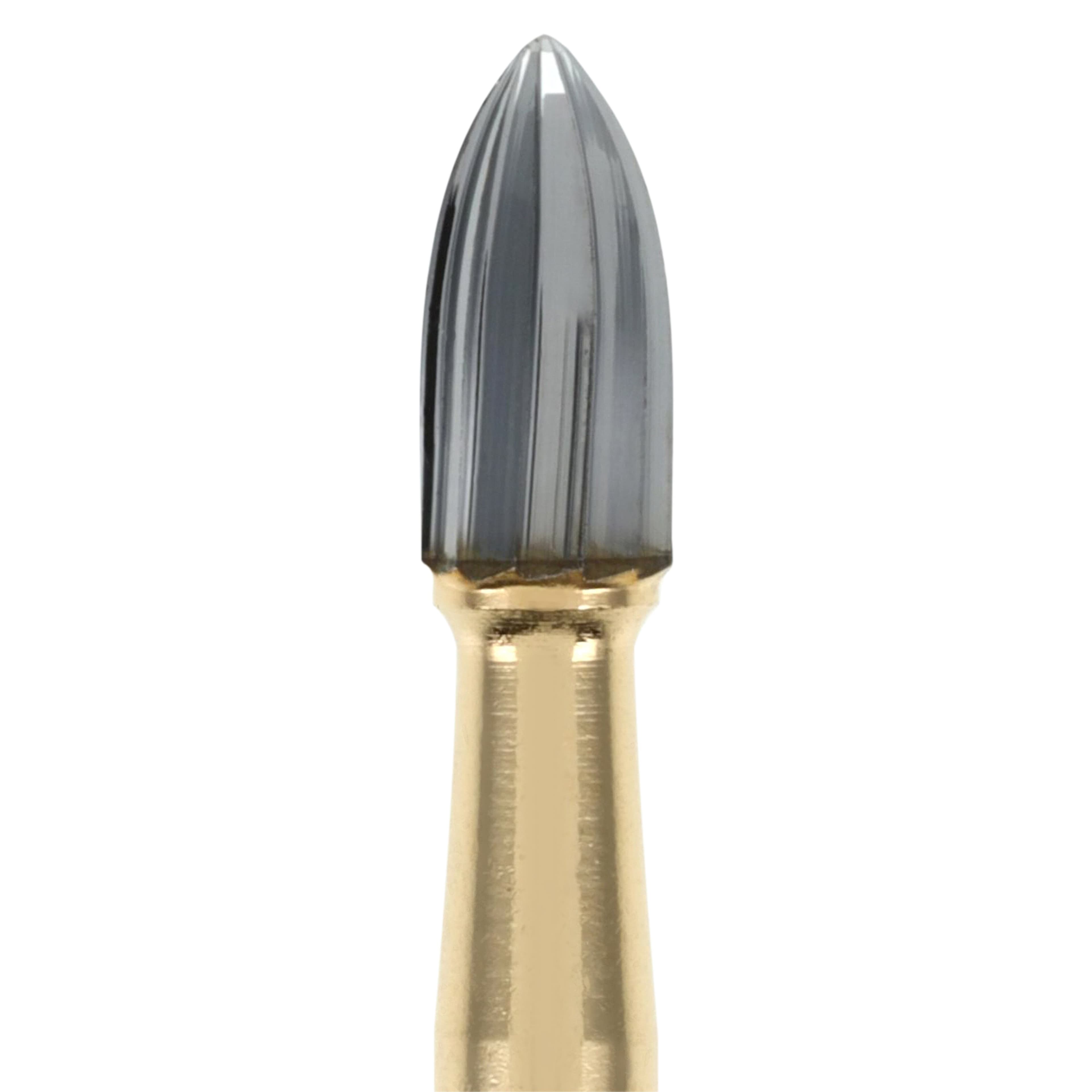 Alpen 12-Blade Trimming & Finishing Carbide Bur, FG, Egg Shape, #7406, 1.8 mm, 5/Pk, R707406 thumbnail 2